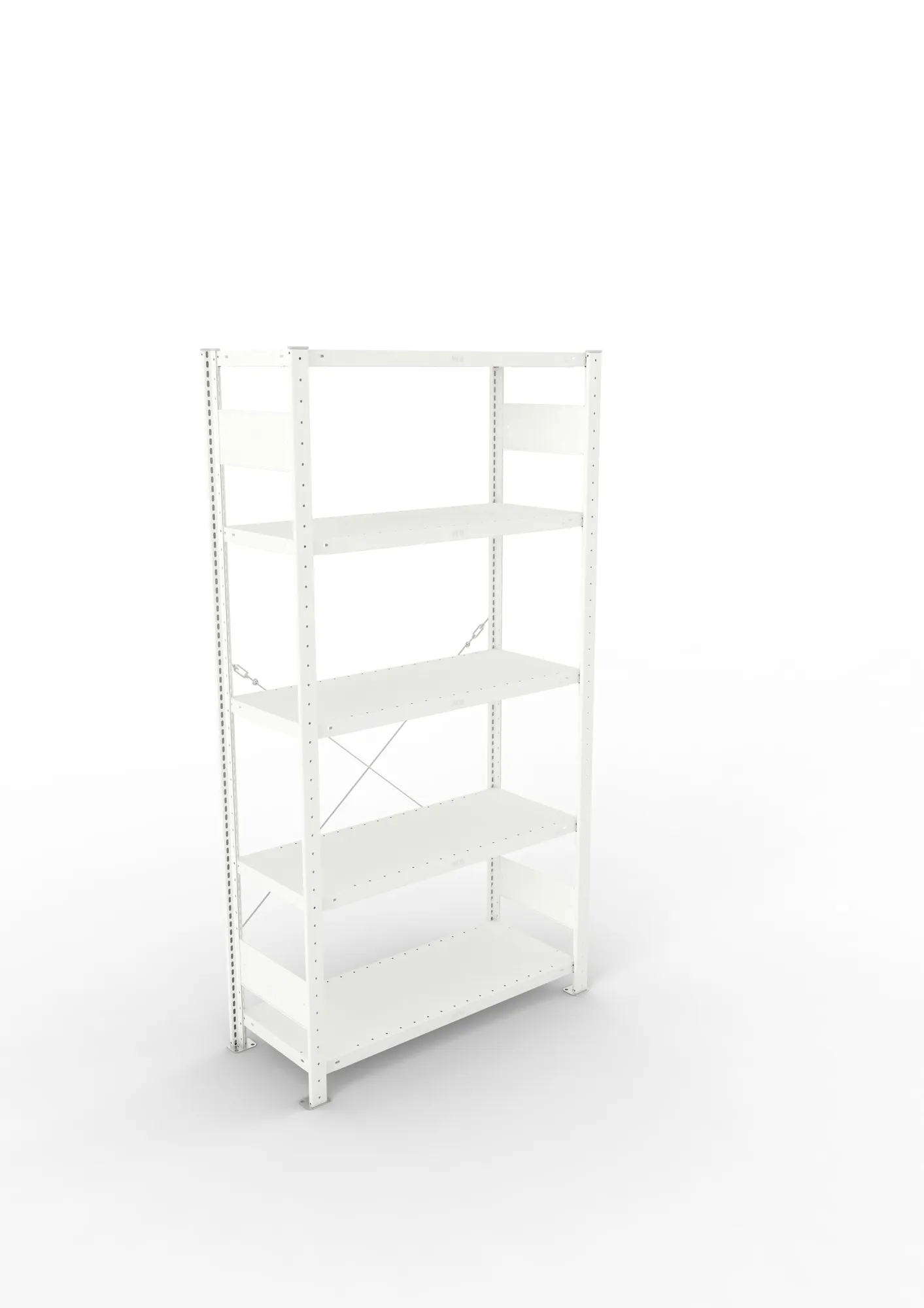 META CLIP, Fachbodenregal, Grundregal, 2000 x 1000 x 400 mm, Fachlast 230 kg, 5 Ebenen, RAL 7035 – Ansicht von oben