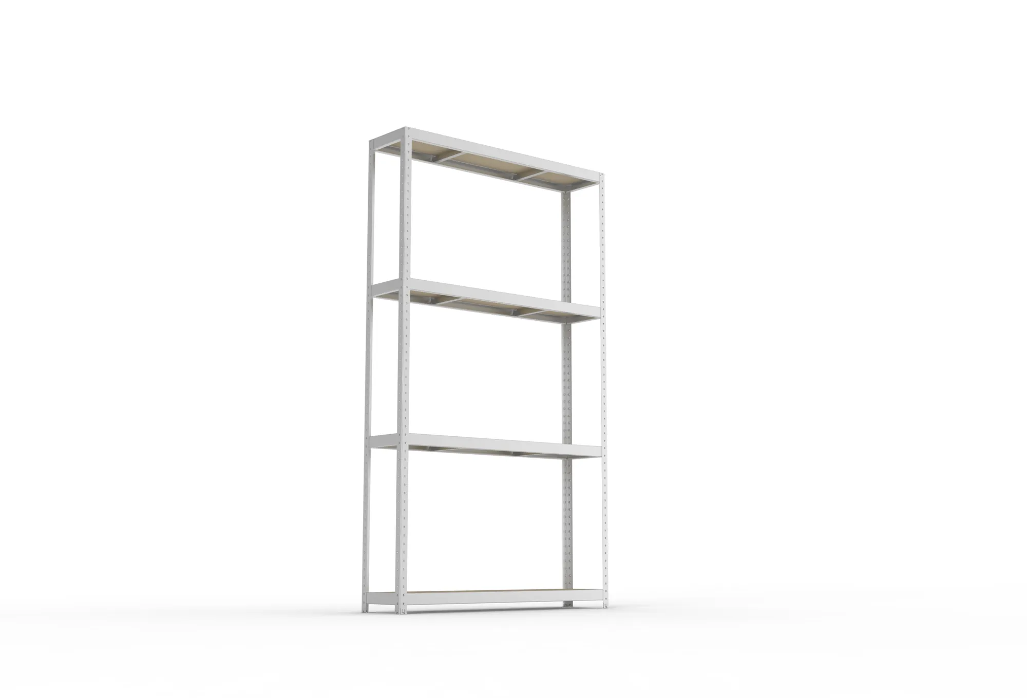 META SPEED-RACK, Weitspannregal, 2970 x 1700 x 400 mm, Fachlast 500 kg, Spanplattenböden, 4 Ebenen – Ansicht von unten