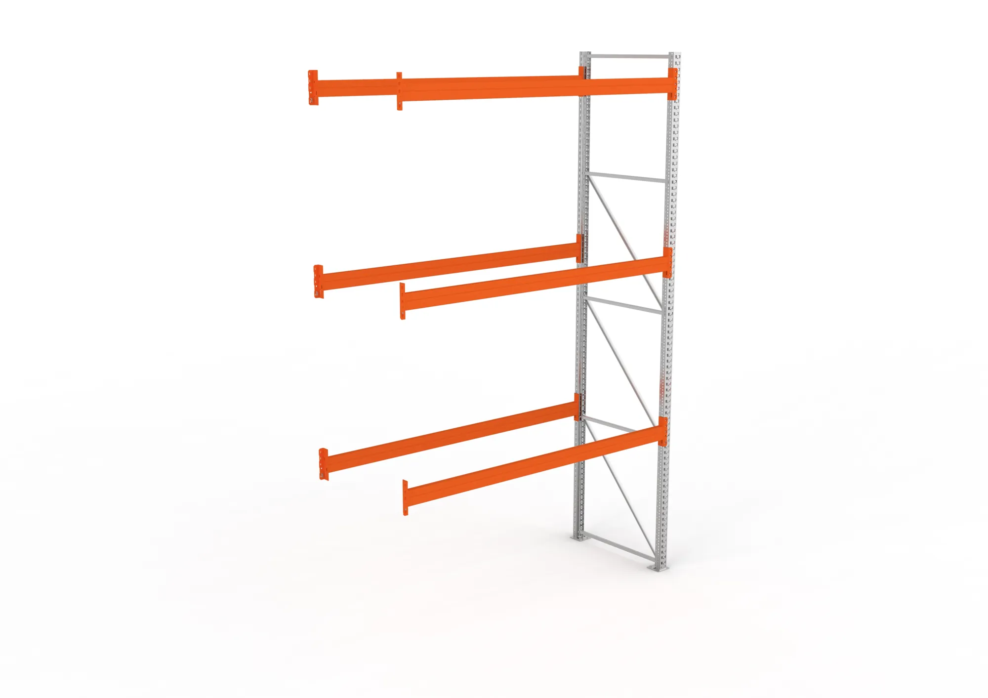 META MULTIPAL, Palettenregal, Anbauregal, 4400 x 2700 x 1100 mm, Fachlast 940 kg, 4 Ebenen, 12 Paletten, verzinkt – Ansicht von oben