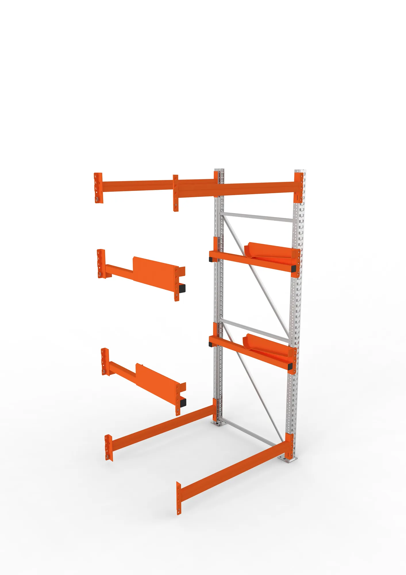META MULTIPAL, Kabeltrommelregal, Anbauregal, 2700 x 1300 x 1100 mm, Feldlast 4000 kg, 2 Ebenen, Typ 2, verzinkt – Ansicht von oben