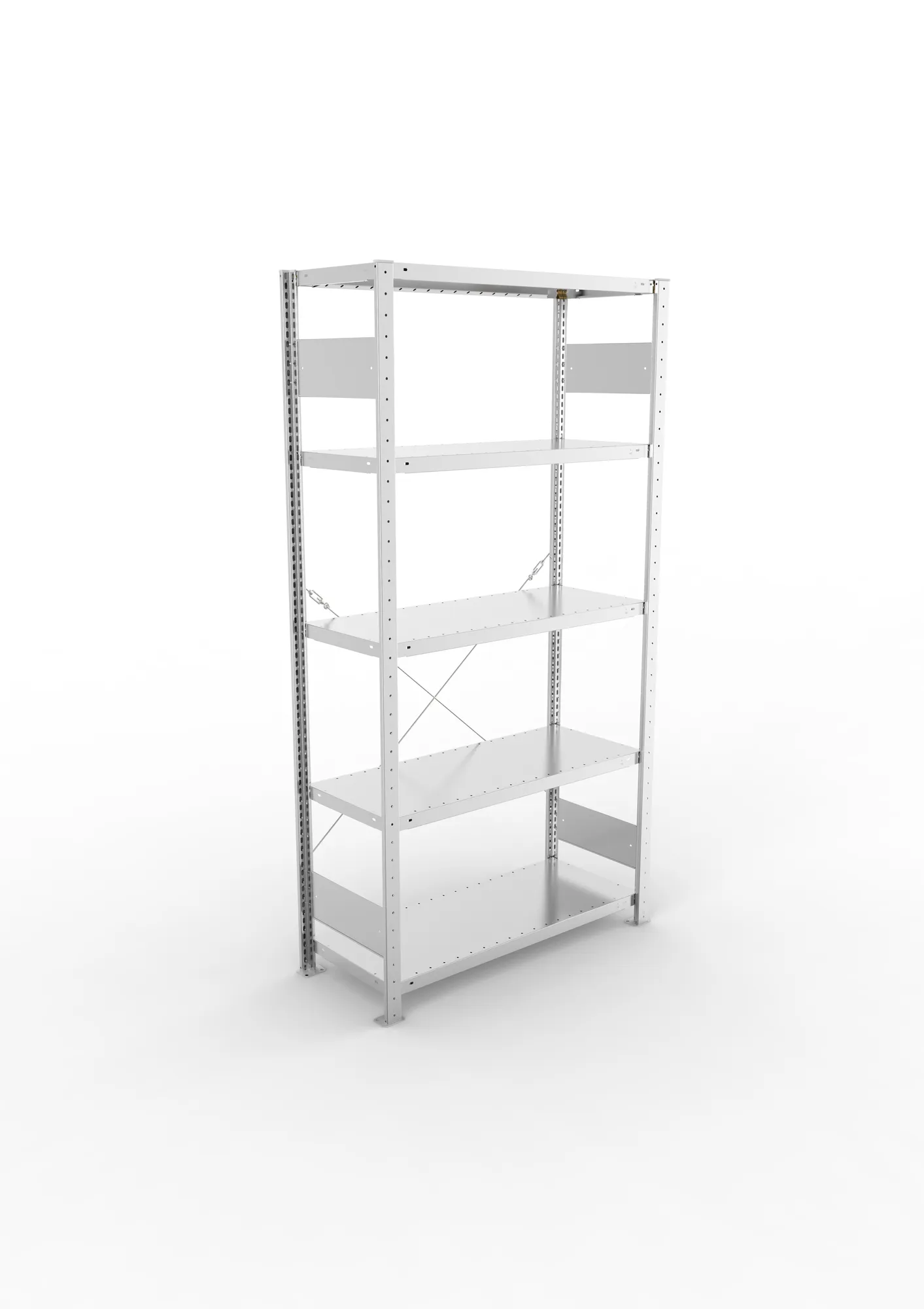META CLIP S3, Fachbodenregal, Grundregal, 2000 x 1000 x 400 mm, Fachlast 230 kg, 5 Ebenen, verzinkt – Ansicht von oben