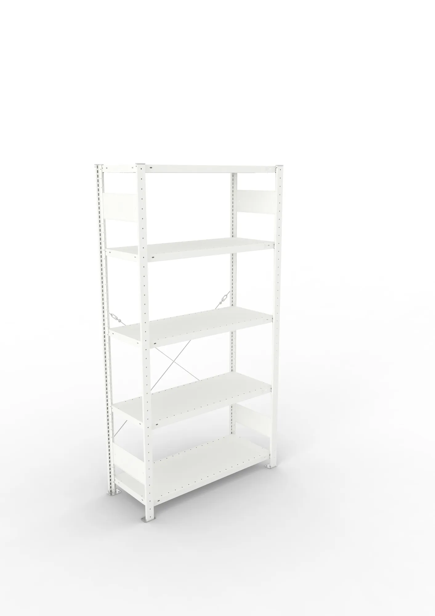 META CLIP, Fachbodenregal, Grundregal, 2000 x 1000 x 400 mm, Fachlast 330 kg, 5 Ebenen, RAL 7035 – Ansicht von oben