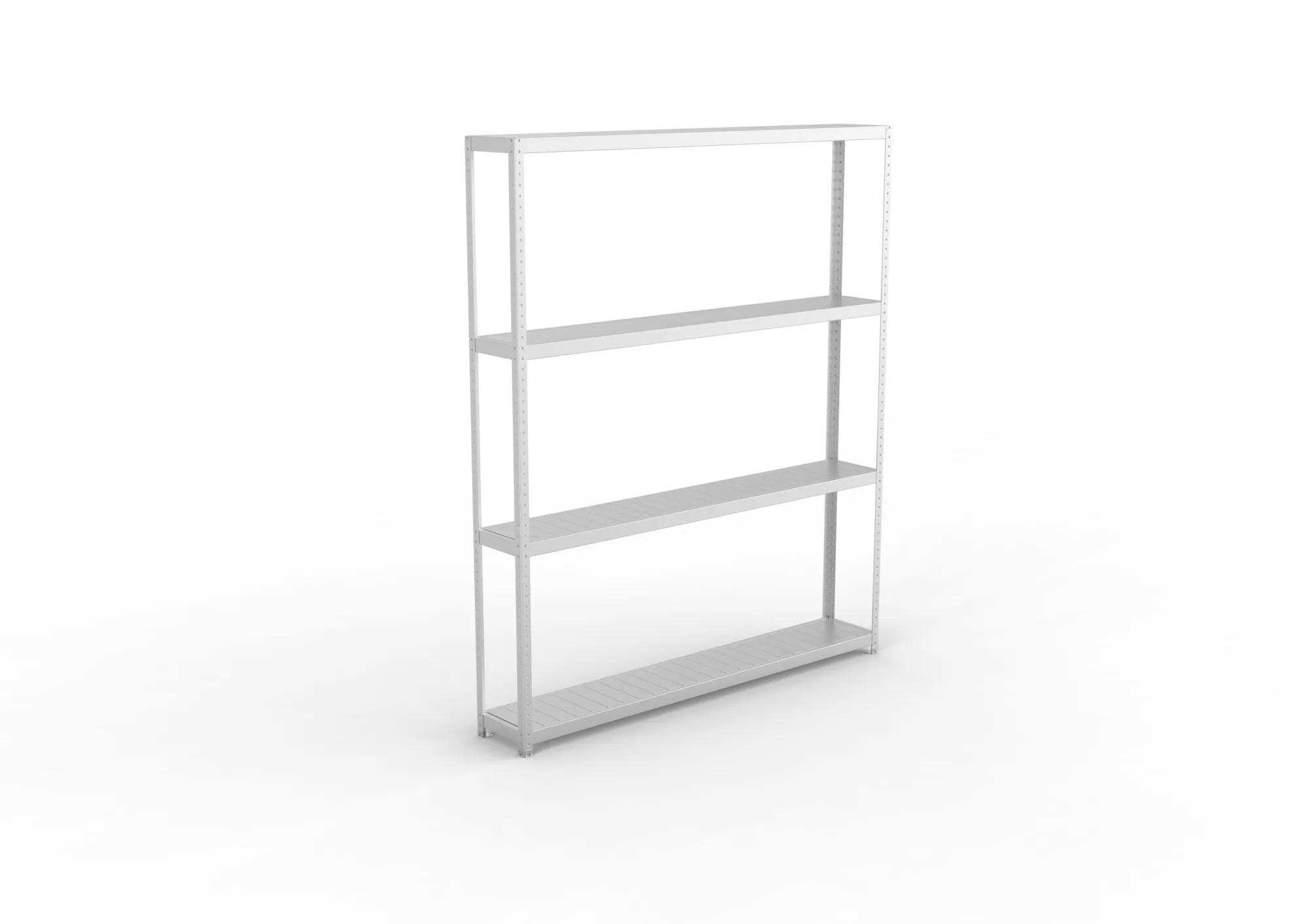 META SPEED-RACK, Weitspannregal, 2970 x 2500 x 400 mm, Fachlast 400 kg, Stahlpaneelböden, 4 Ebenen – Ansicht von oben