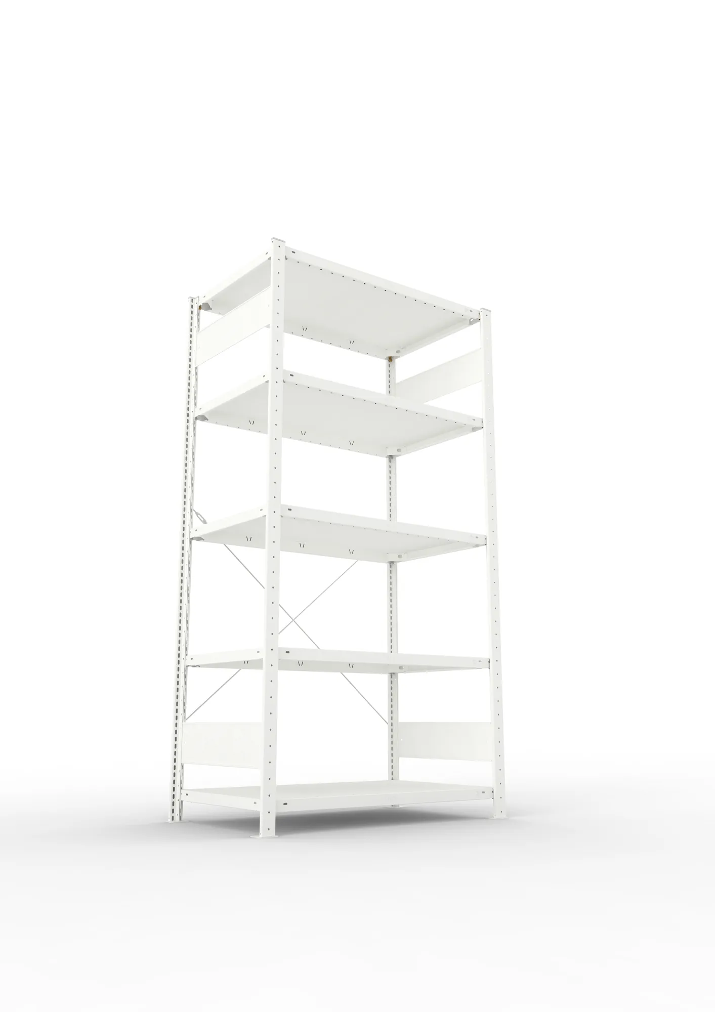 META CLIP, Fachbodenregal, Grundregal, 2000 x 1000 x 600 mm, Fachlast 150 kg, 5 Ebenen, RAL 7035 – Ansicht von unten