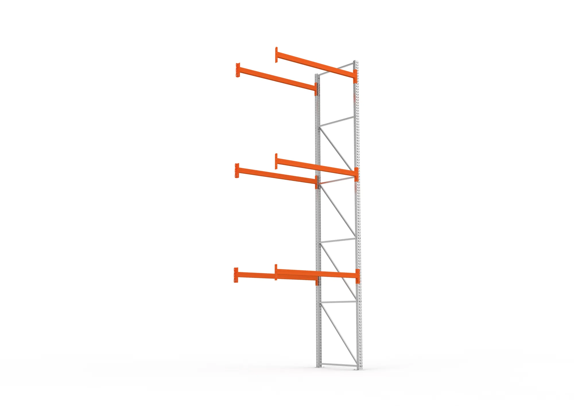 META MULTIPAL, Palettenregal, Anbauregal, 5500 x 1825 x 1100 mm, Fachlast 1080 kg, 4 Ebenen, 8 Paletten, verzinkt – Ansicht von unten