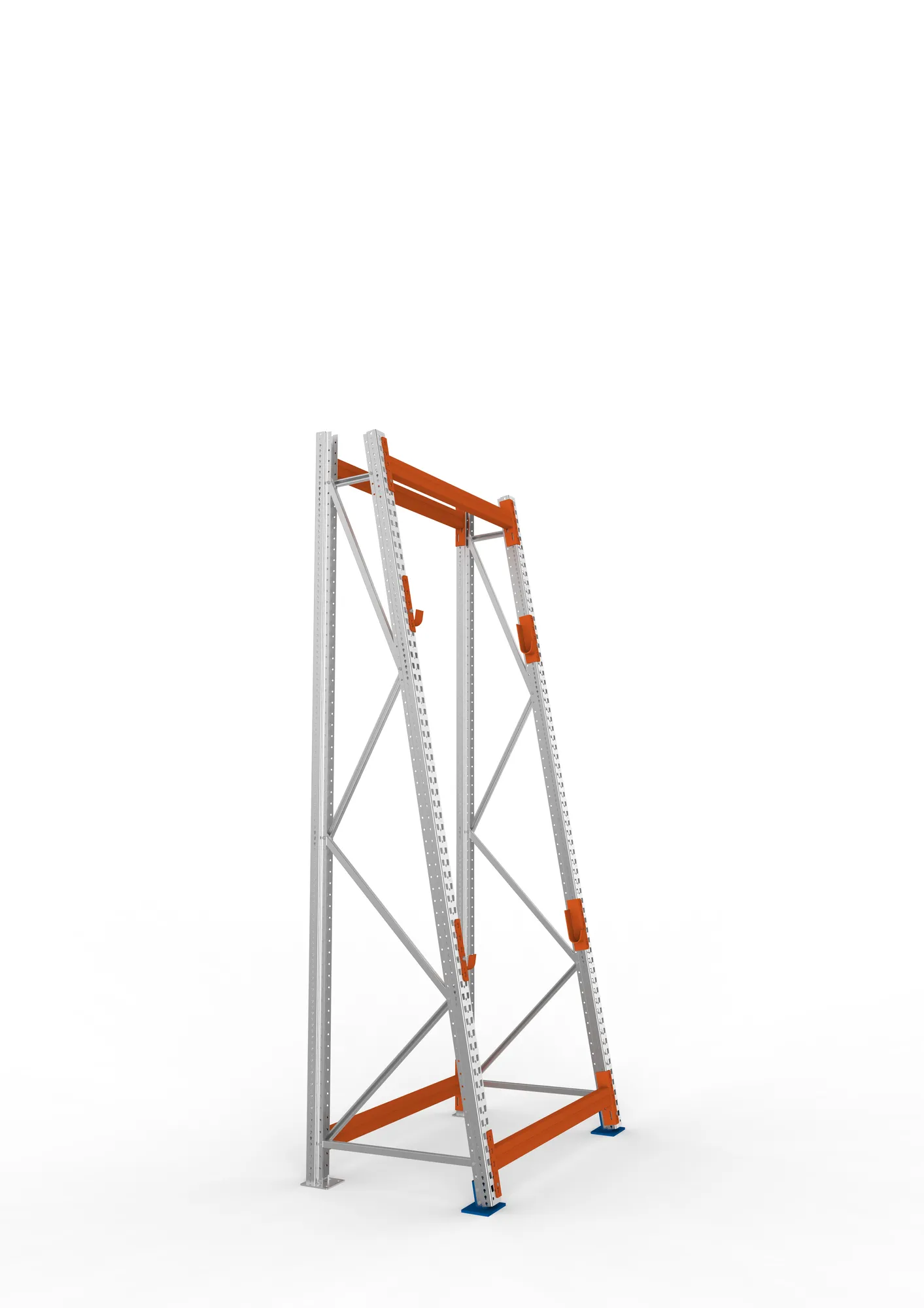 META MULTIPAL, Kabeltrommelregal, Grundregal, 3300 x 1300 x 900 mm, Feldlast 1500 kg, 2 Ebenen, Typ 3/A-Ständer, verzinkt – Seitenansicht