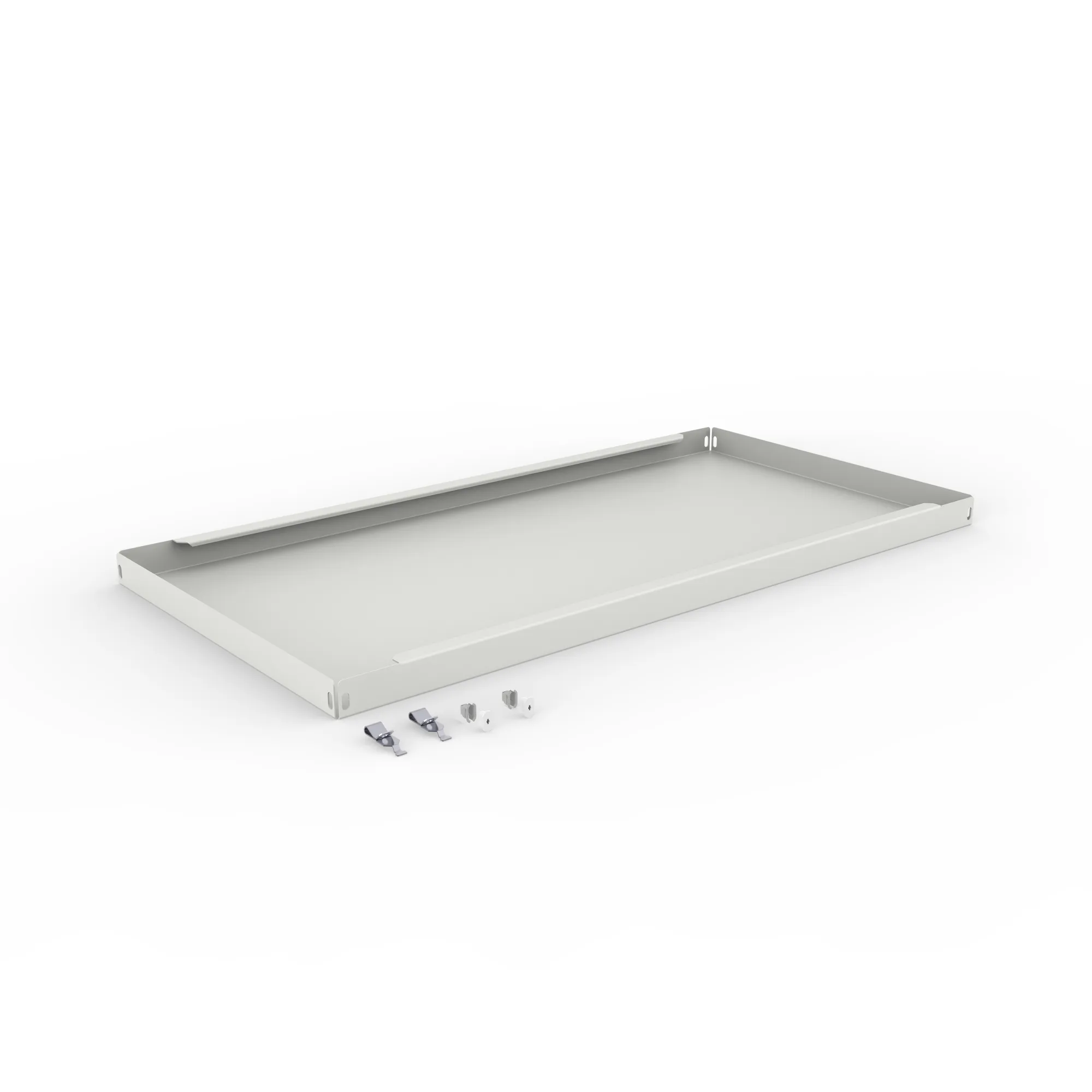 META CLIP, Schubladen-Abdeckboden, 1000 x 500 mm, RAL 7035, mit Fachbodenträgern