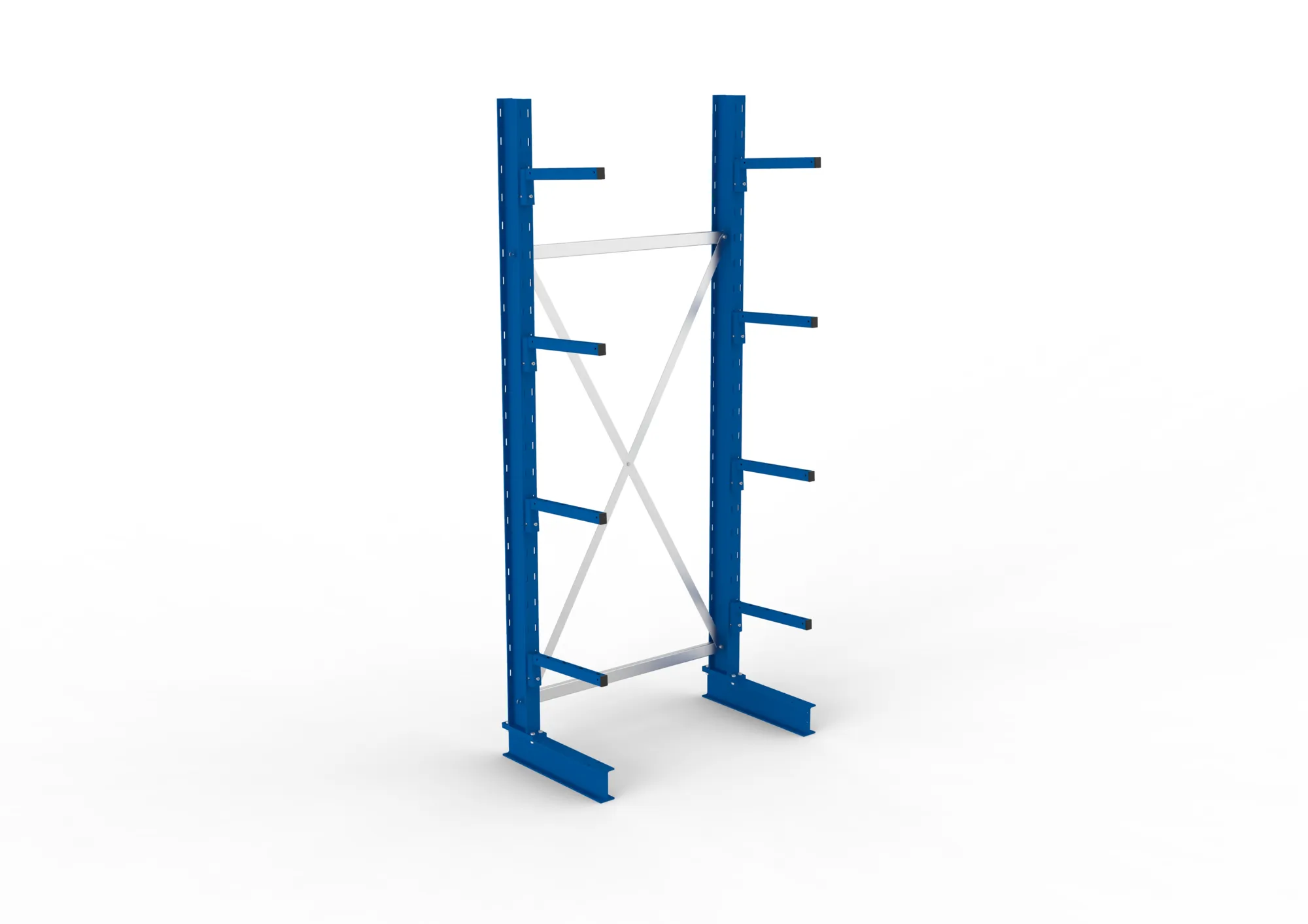 META MULTISTRONG L, Kragarmregal, Grundregal, 2500 x 1000 x 400 mm, Armlast 220 kg, einseitig, 4+1 Ebenen – Ansicht von oben