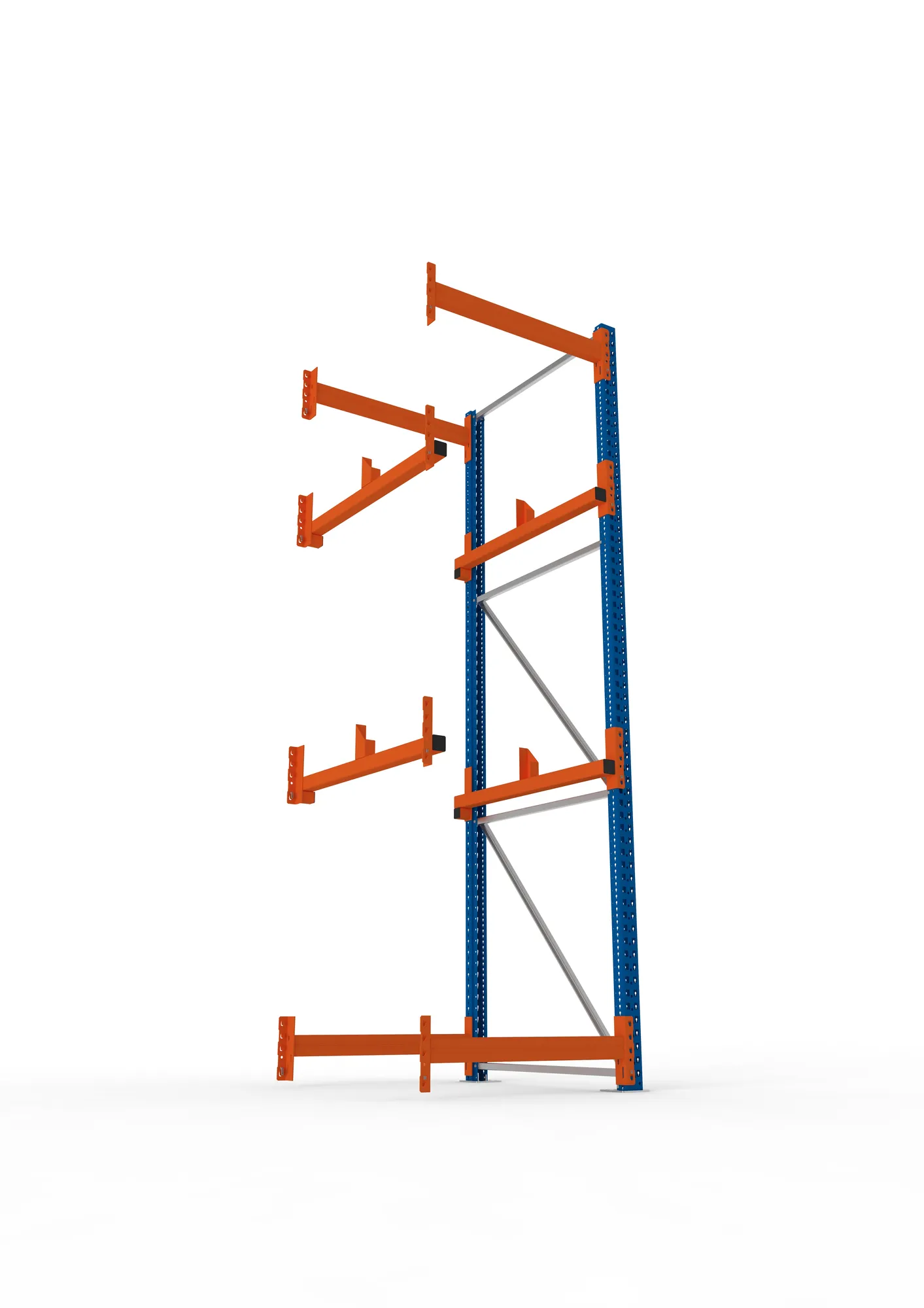 META MULTIPAL, Kabeltrommelregal, Anbauregal, 3300 x 900 x 1100 mm, Feldlast 4000 kg, 2 Ebenen, Typ 1, RAL 5010 – Ansicht von unten