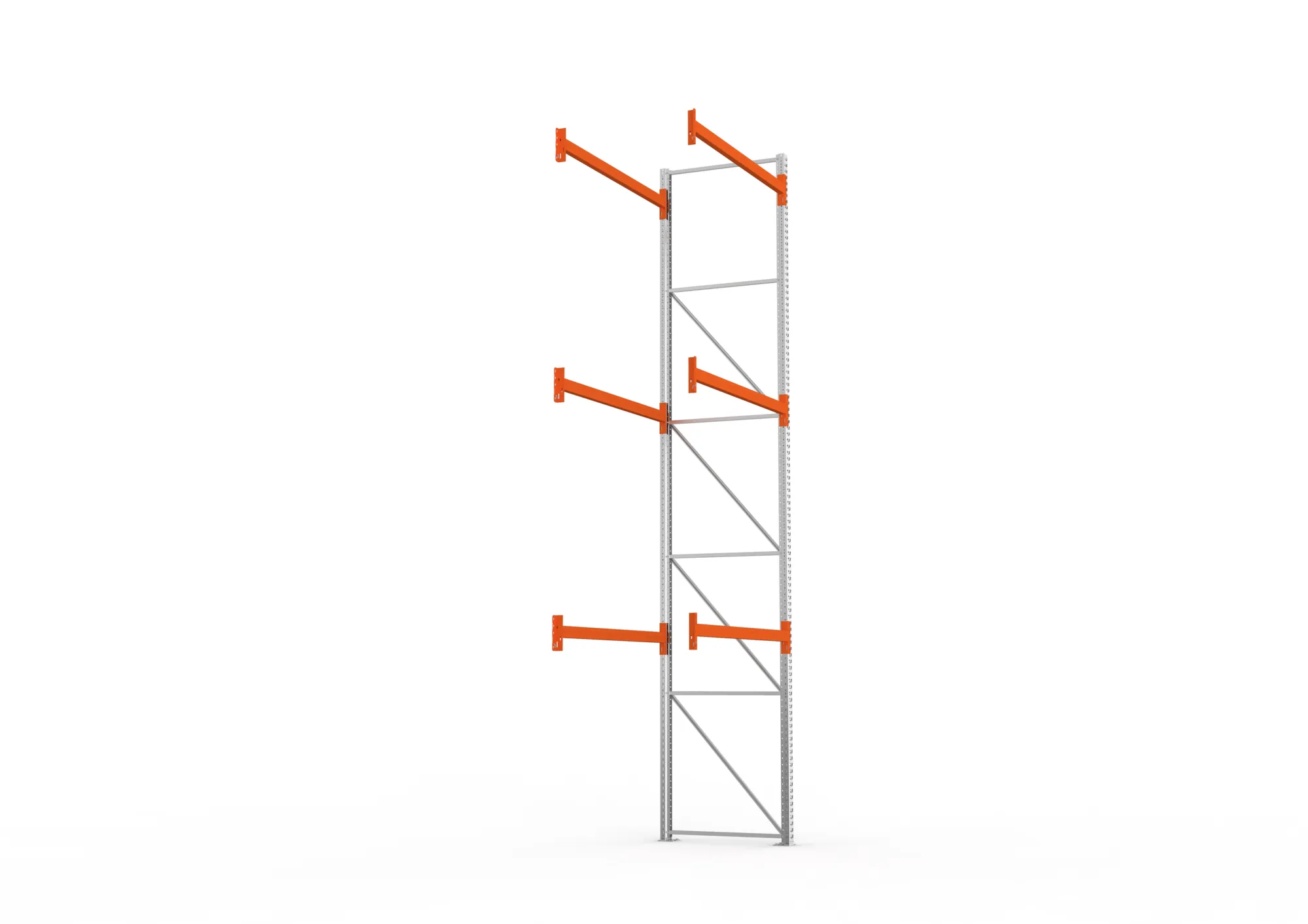 META MULTIPAL, Palettenregal, Anbauregal, 5500 x 1825 x 1100 mm, Fachlast 1080 kg, 4 Ebenen, 8 Paletten, verzinkt – Seitenansicht