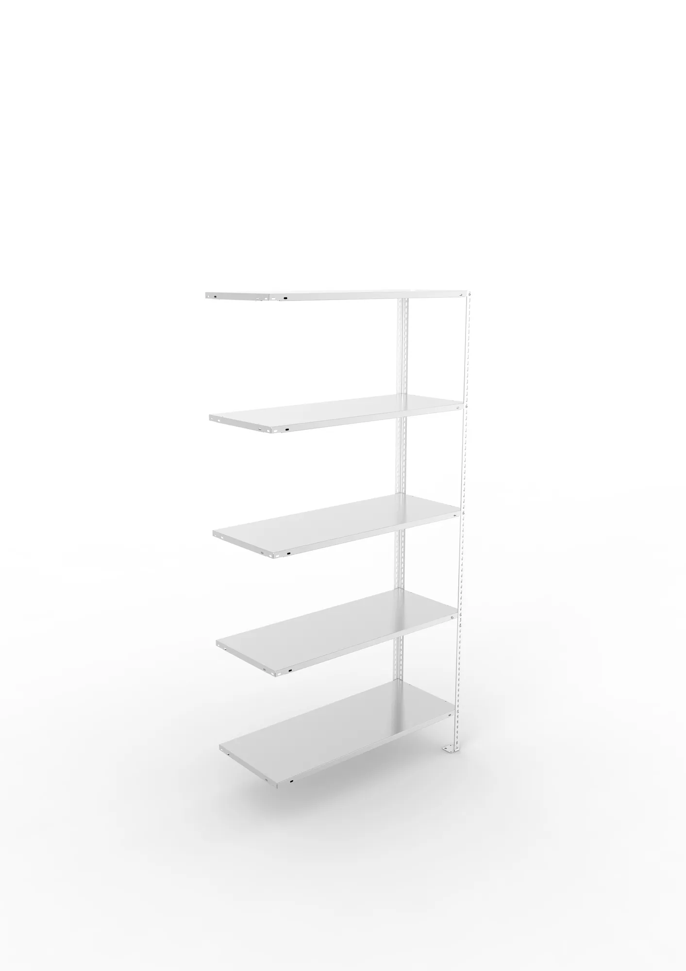 META FIX, Fachbodenregal, Anbauregal, 2000 x 1000 x 400 mm, Fachlast 80 kg, 5 Ebenen, verzinkt – Ansicht von oben