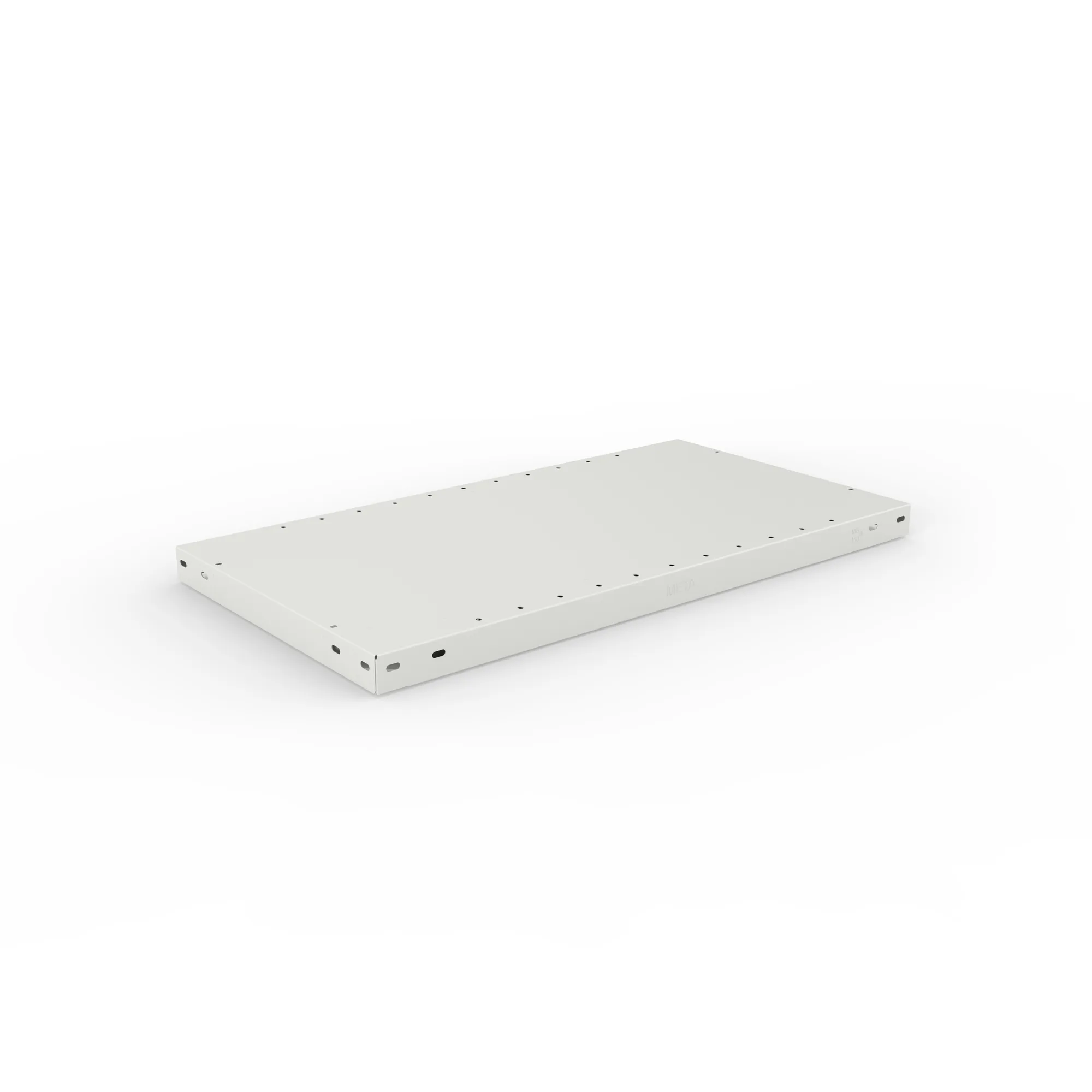 META CLIP, Fachboden MS150, 750 x 400 mm, RAL 7035 – Ansicht in Blickhöhe