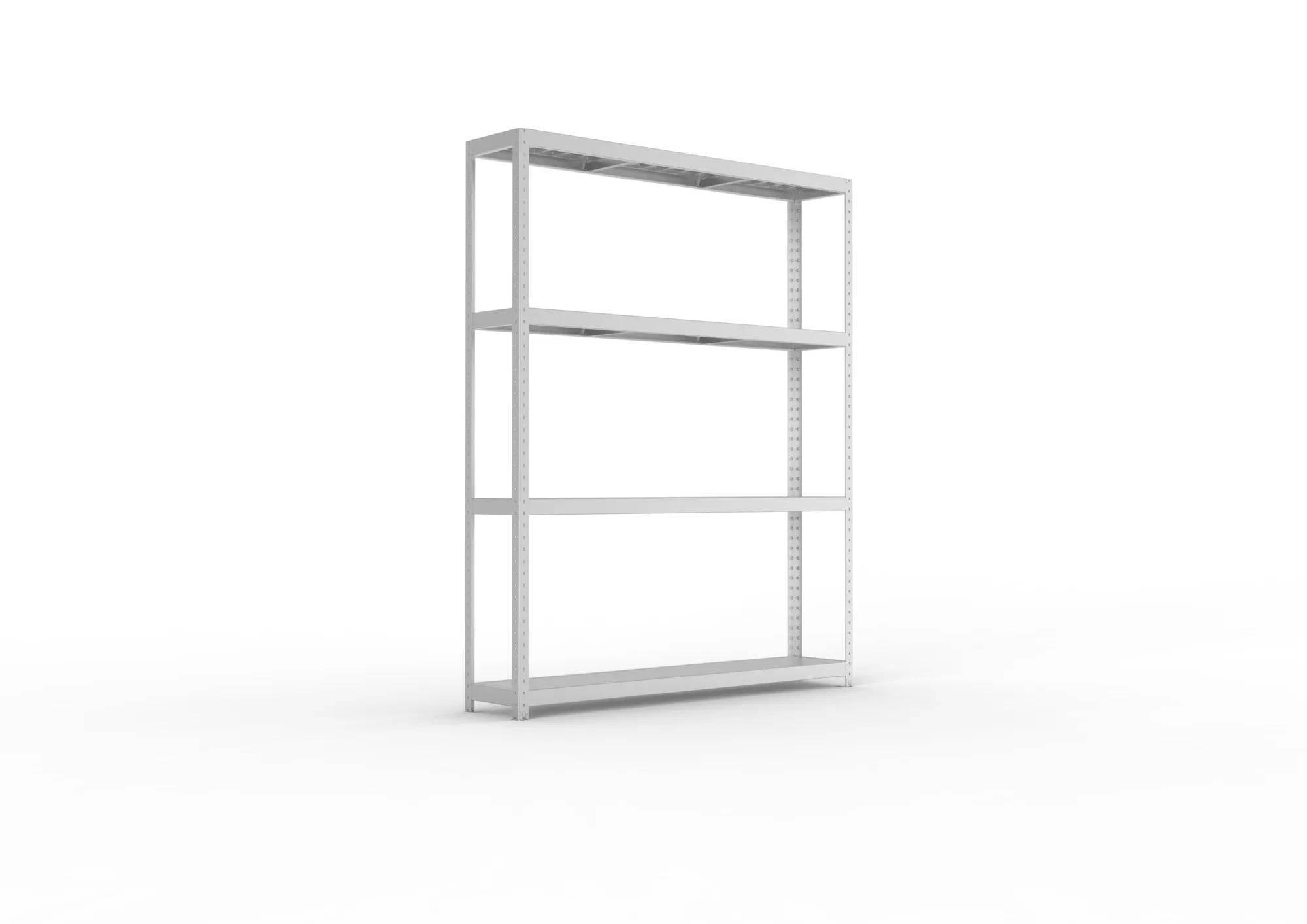 META SPEED-RACK, Weitspannregal, 2470 x 2000 x 400 mm, Fachlast 500 kg, Stahlpaneelböden, 4 Ebenen – Ansicht in Blickhöhe