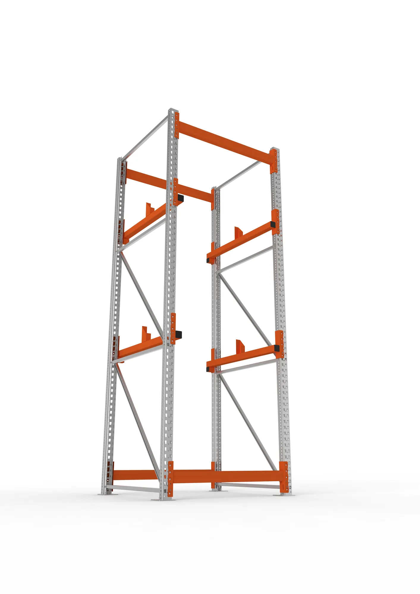 META MULTIPAL, Kabeltrommelregal, Grundregal, 3300 x 1100 x 1100 mm, Feldlast 4000 kg, 2 Ebenen, Typ 1, verzinkt – Ansicht von unten
