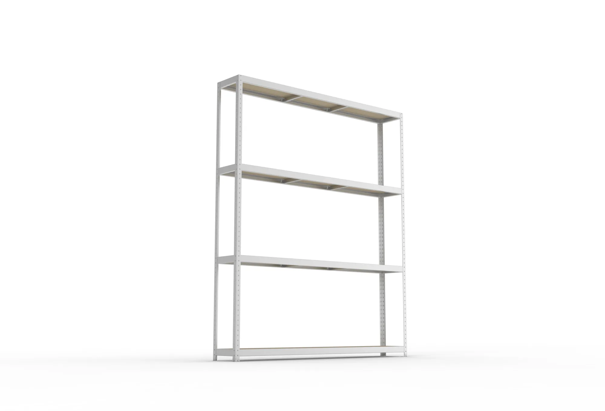 META SPEED-RACK, Weitspannregal, 2970 x 2500 x 400 mm, Fachlast 400 kg, Spanplattenböden, 4 Ebenen – Ansicht von unten