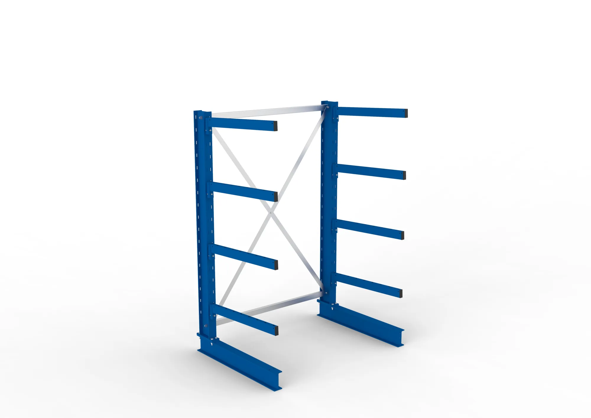META MULTISTRONG M, Kragarmregal, Grundregal, 2000 x 1300 x 800 mm, Armlast 250 kg, einseitig, 4+1 Ebenen – Ansicht von oben