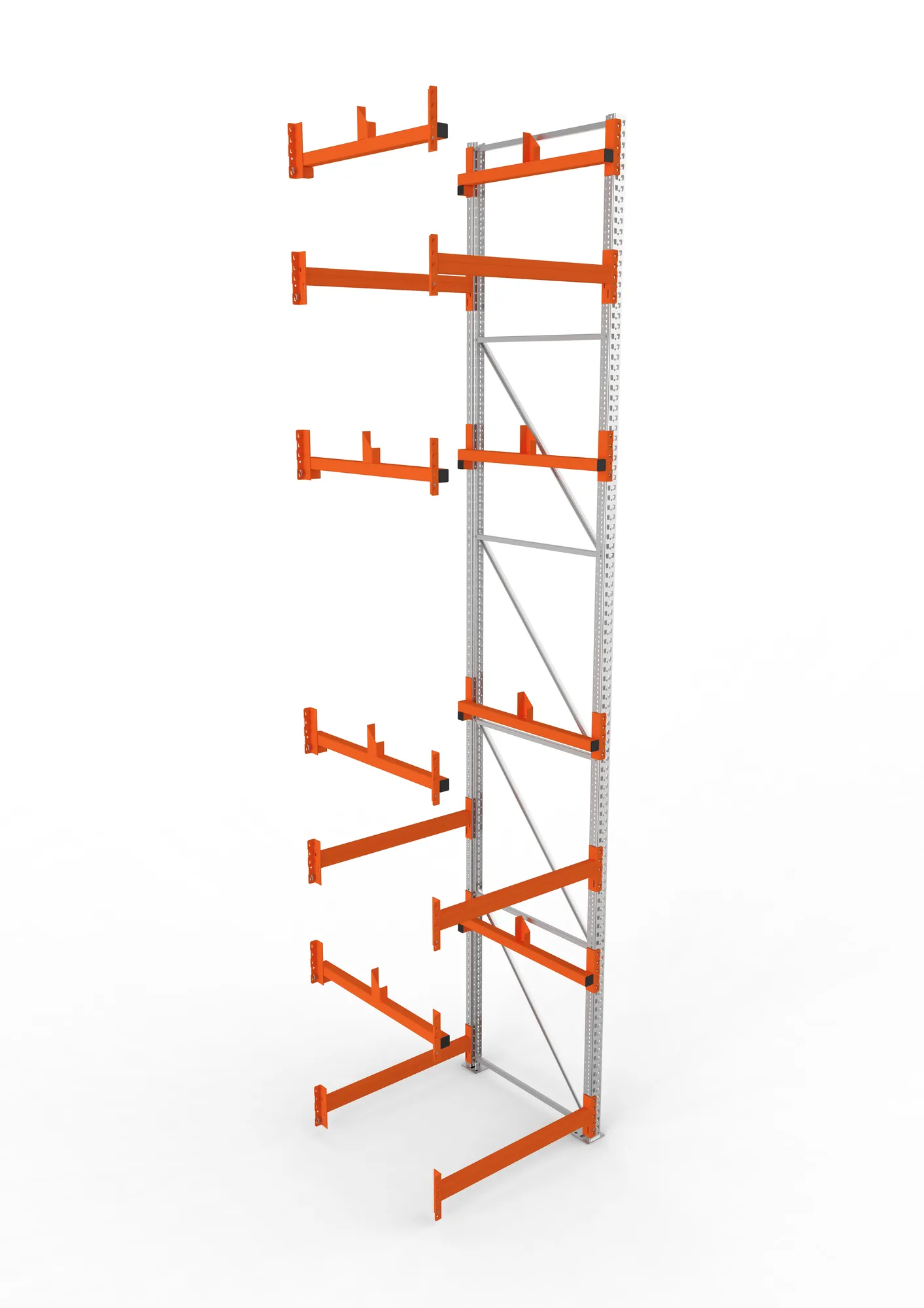META MULTIPAL, Kabeltrommelregal, Anbauregal, 5500 x 1100 x 1100 mm, Feldlast 5500 kg, 2 Ebenen, Typ 1, verzinkt – Ansicht von oben