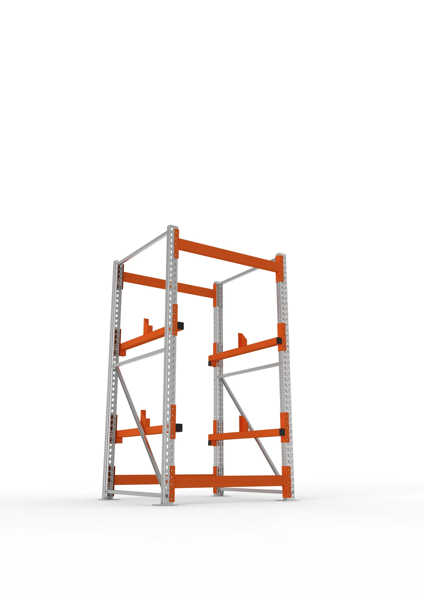 META MULTIPAL, Kabeltrommelregal, Grundregal, 2200 x 1100 x 1100 mm, Feldlast 4000 kg, 2 Ebenen, Typ 1, verzinkt – Ansicht von unten