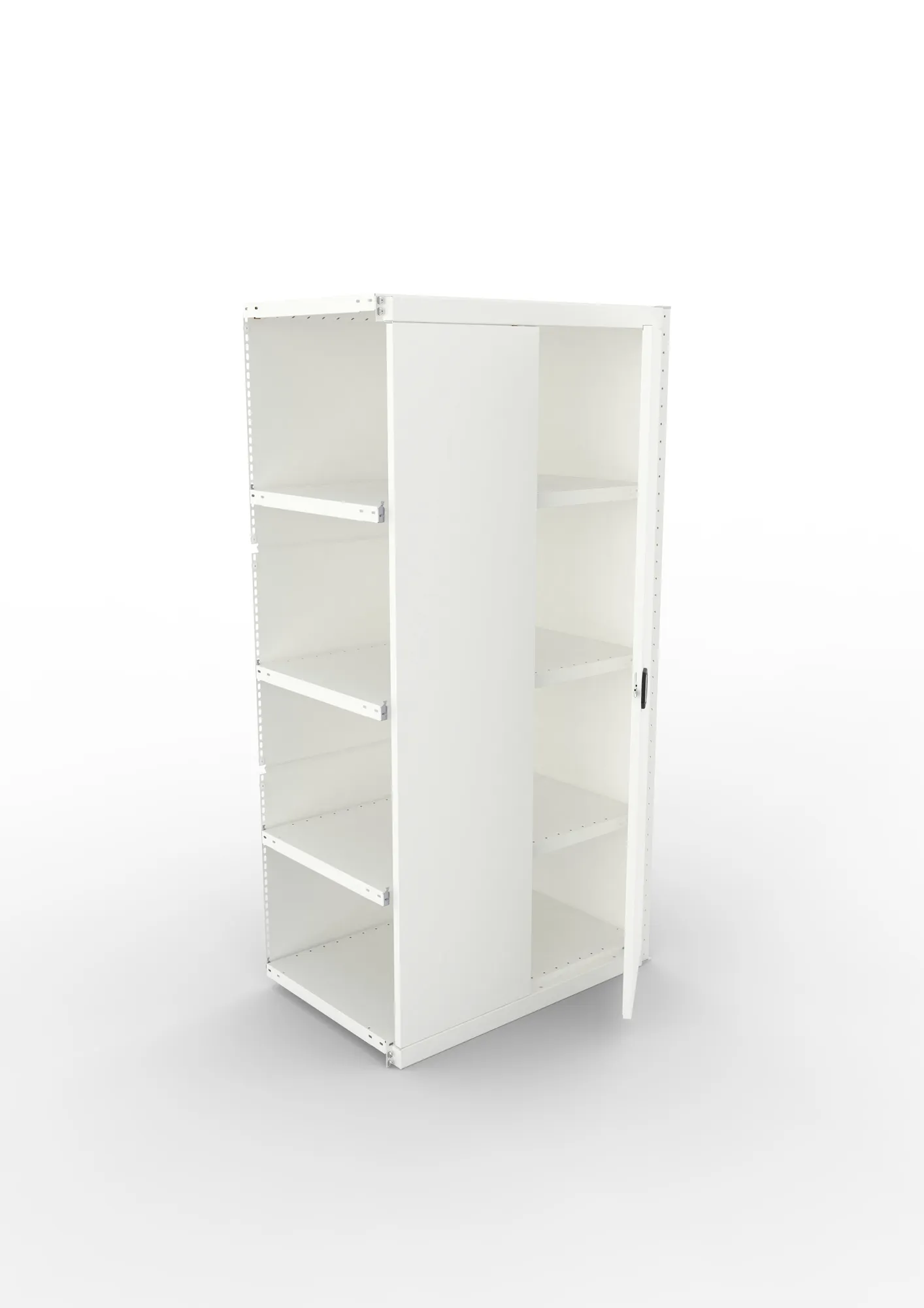 META CLIP, Schrankmodul, Anbauregal, Variante 3, 2000 x 1000 x 600 mm, mit Volltür, RAL 7035 – Ansicht von oben