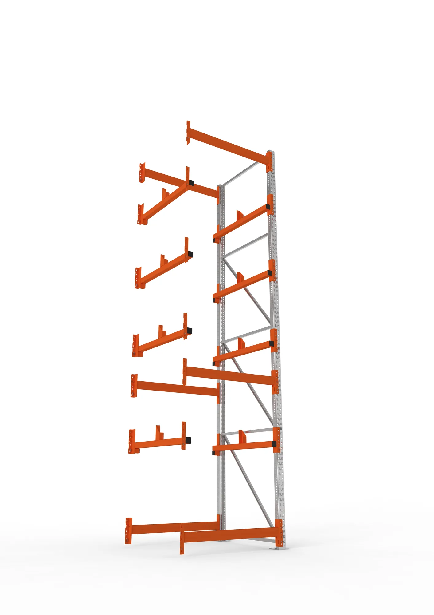 META MULTIPAL, Kabeltrommelregal, Anbauregal, 4400 x 1100 x 1100 mm, Feldlast 5500 kg, 2 Ebenen, Typ 1, verzinkt – Ansicht von unten