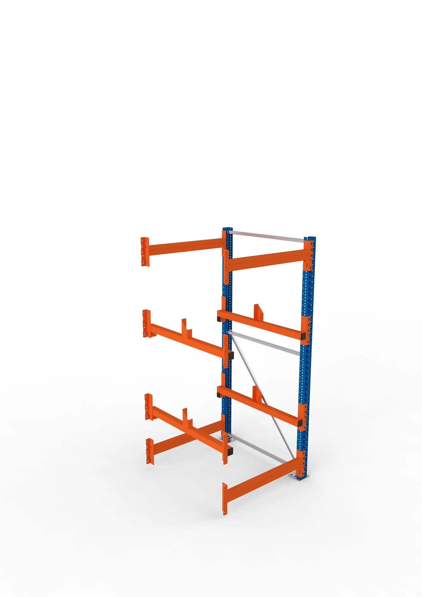 META MULTIPAL, Kabeltrommelregal, Anbauregal, 2200 x 900 x 1100 mm, Feldlast 4000 kg, 2 Ebenen, Typ 1, RAL 5010 – Ansicht von oben