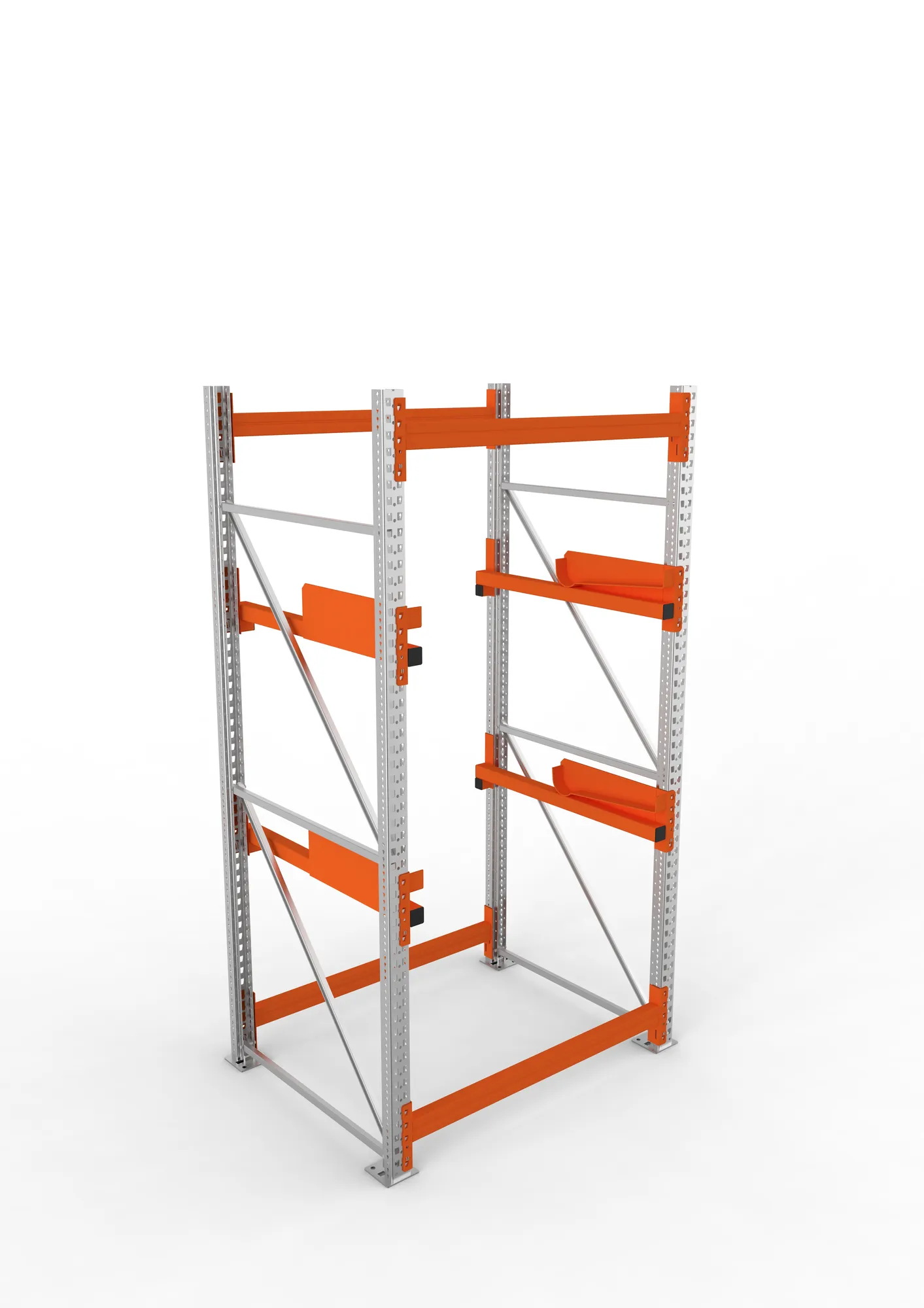 META MULTIPAL, Kabeltrommelregal, Grundregal, 2700 x 1300 x 1100 mm, Feldlast 4000 kg, 2 Ebenen, Typ 2, verzinkt – Ansicht von oben