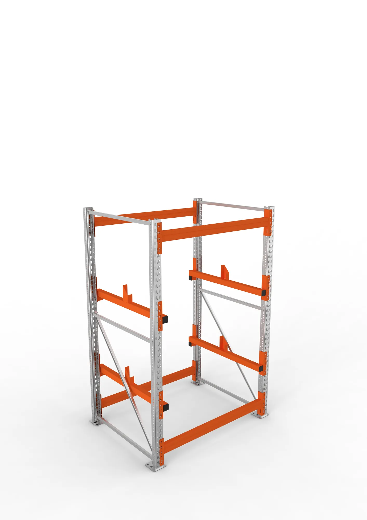 META MULTIPAL, Kabeltrommelregal, Grundregal, 2200 x 1300 x 1100 mm, Feldlast 4000 kg, 2 Ebenen, Typ 1, verzinkt – Ansicht von oben