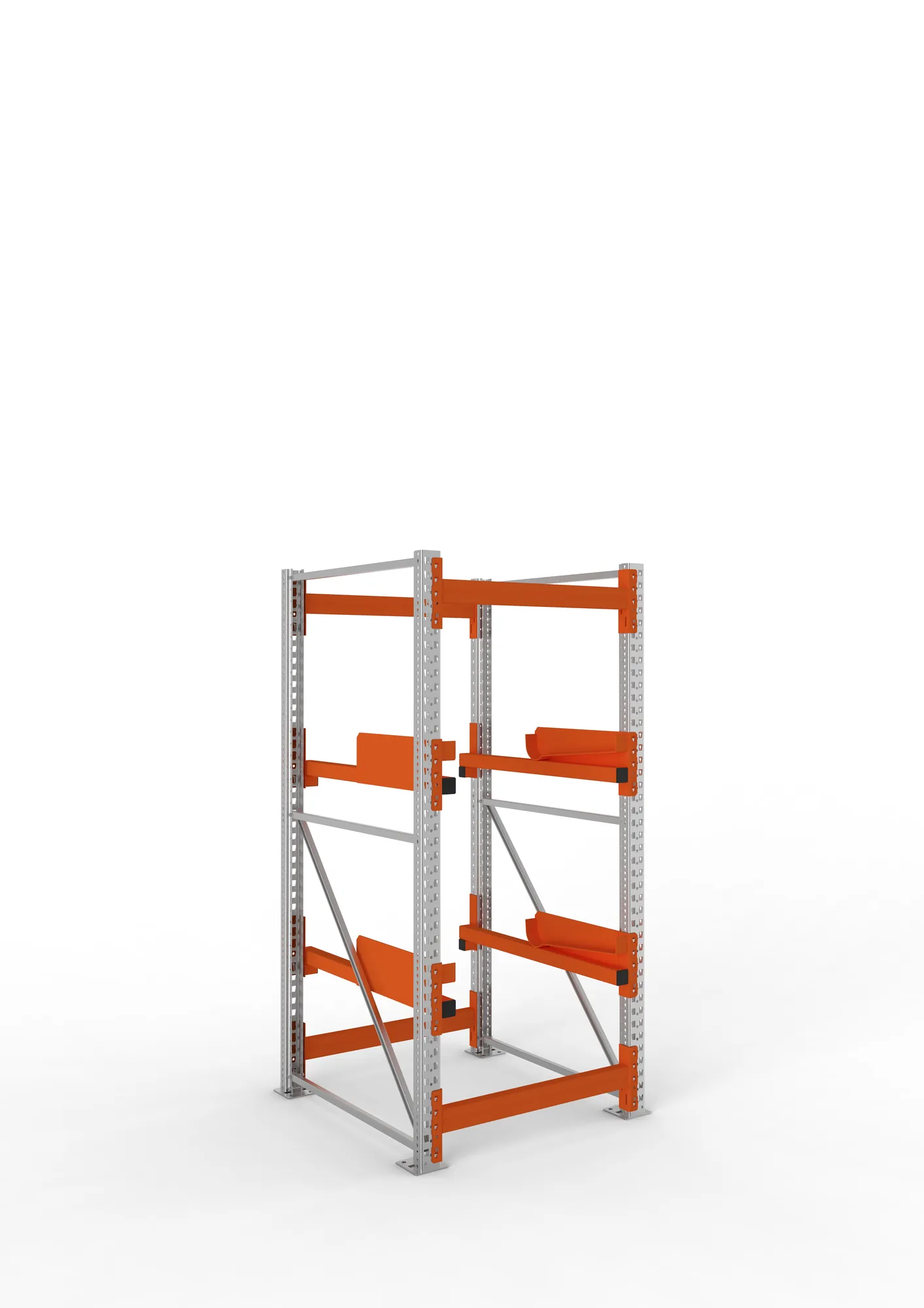 META MULTIPAL, Kabeltrommelregal, Grundregal, 2200 x 900 x 1100 mm, Feldlast 4000 kg, 2 Ebenen, Typ 2, verzinkt – Ansicht in Blickhöhe