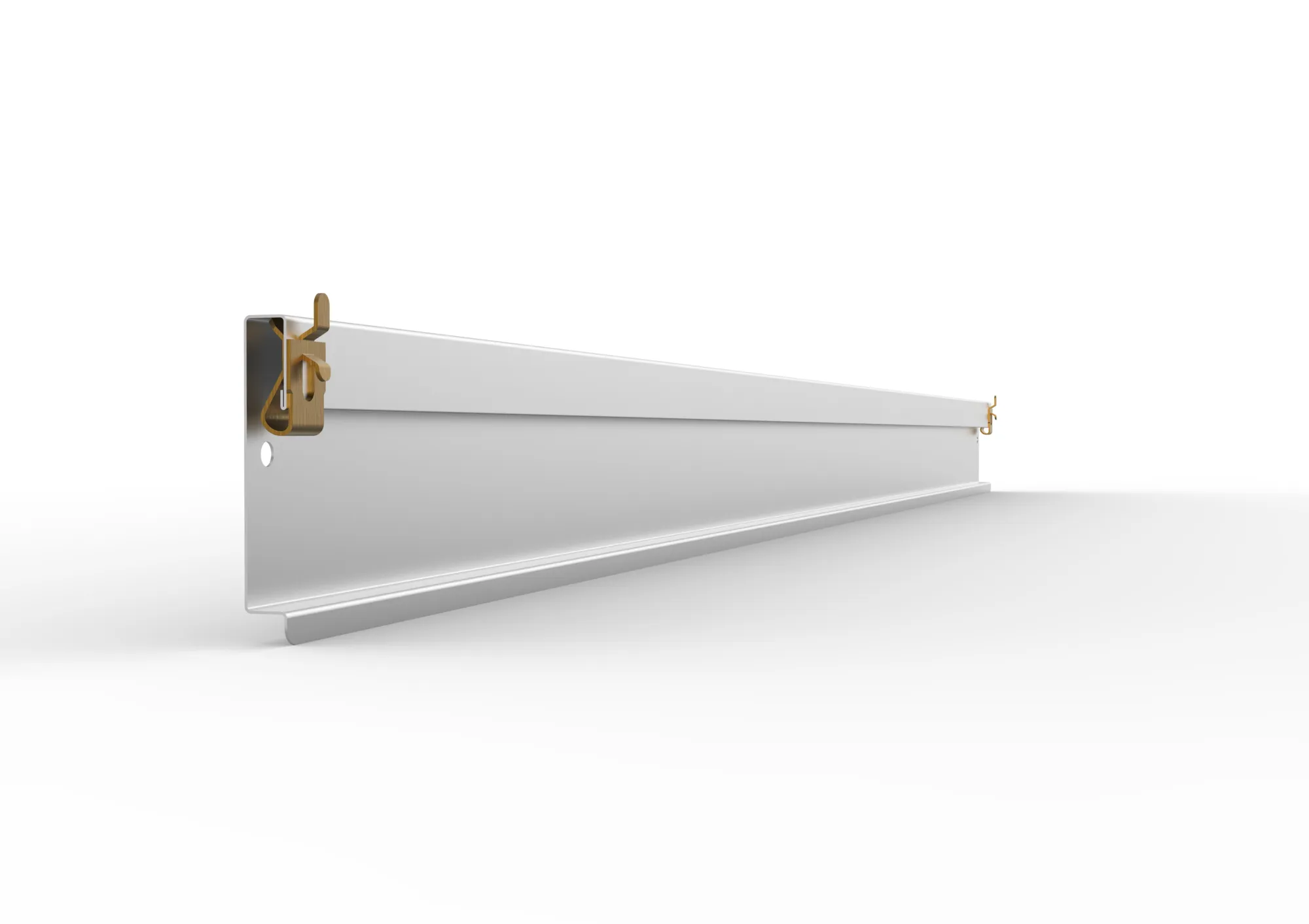 META CLIP, Schüttgutleiste, 1300 mm, verzinkt – Seitenansicht