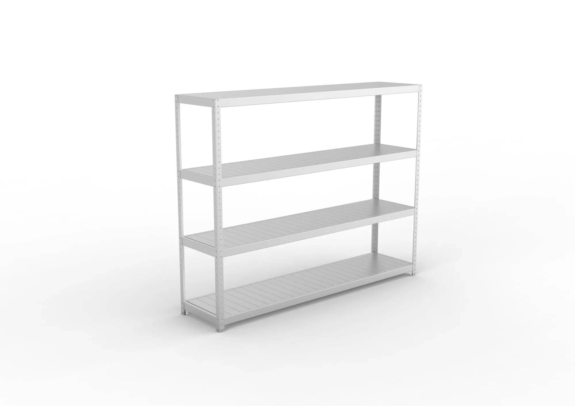 META SPEED-RACK, Weitspannregal, 1970 x 2500 x 600 mm, Fachlast 400 kg, Stahlpaneelböden, 4 Ebenen – Ansicht von oben