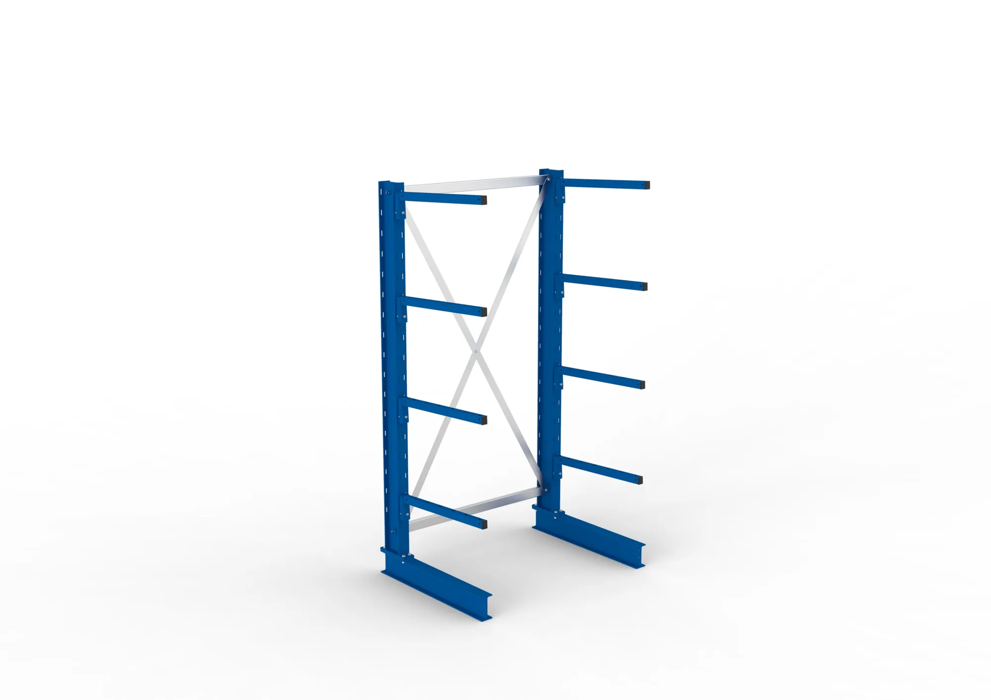 META MULTISTRONG L, Kragarmregal, Grundregal, 2000 x 1000 x 600 mm, Armlast 140 kg, einseitig, 4+1 Ebenen – Ansicht von oben
