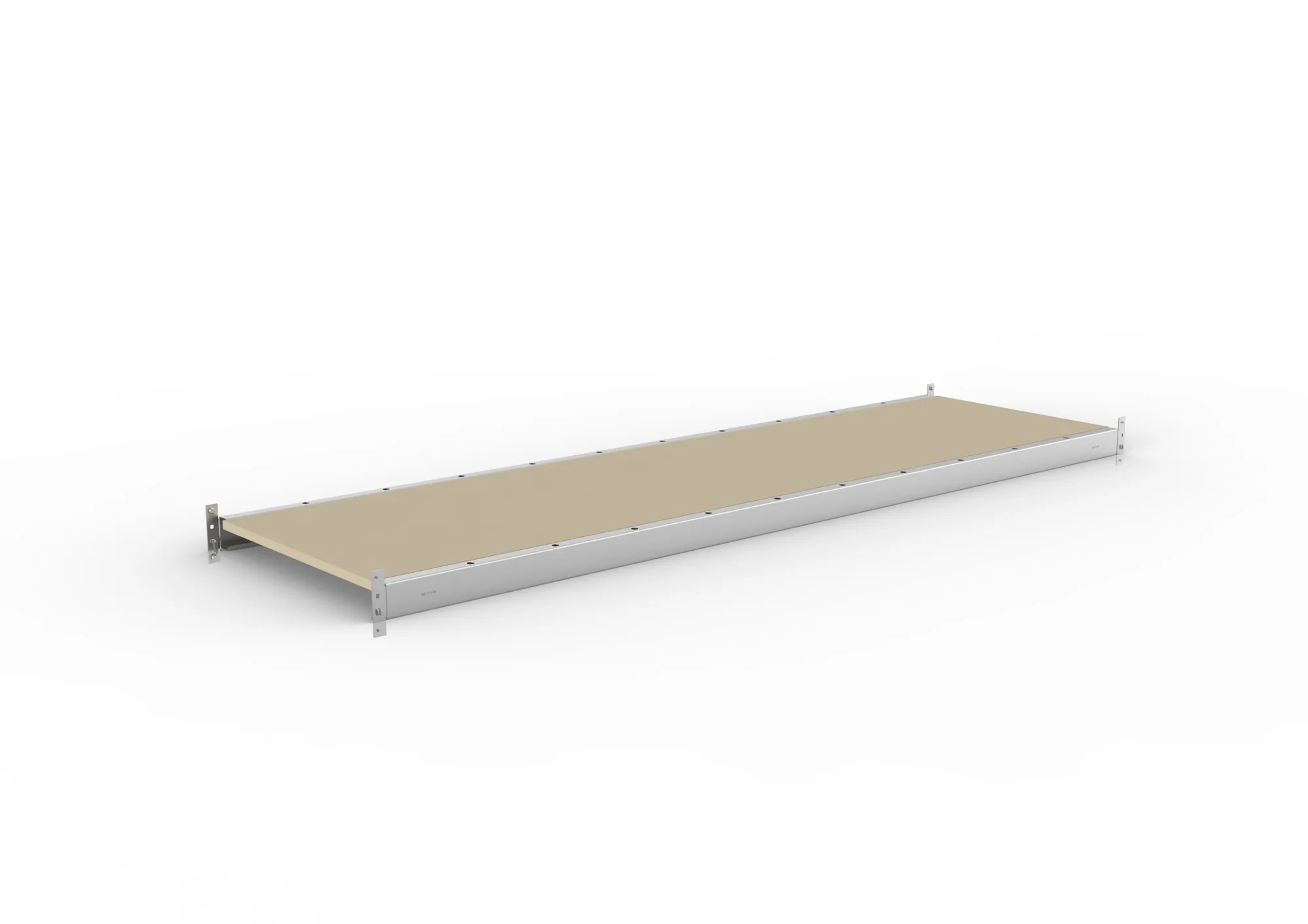 META MINI-RACK, Zusatzboden Spanplatte, 2200 x 650 mm, verzinkt – Ansicht in Blickhöhe