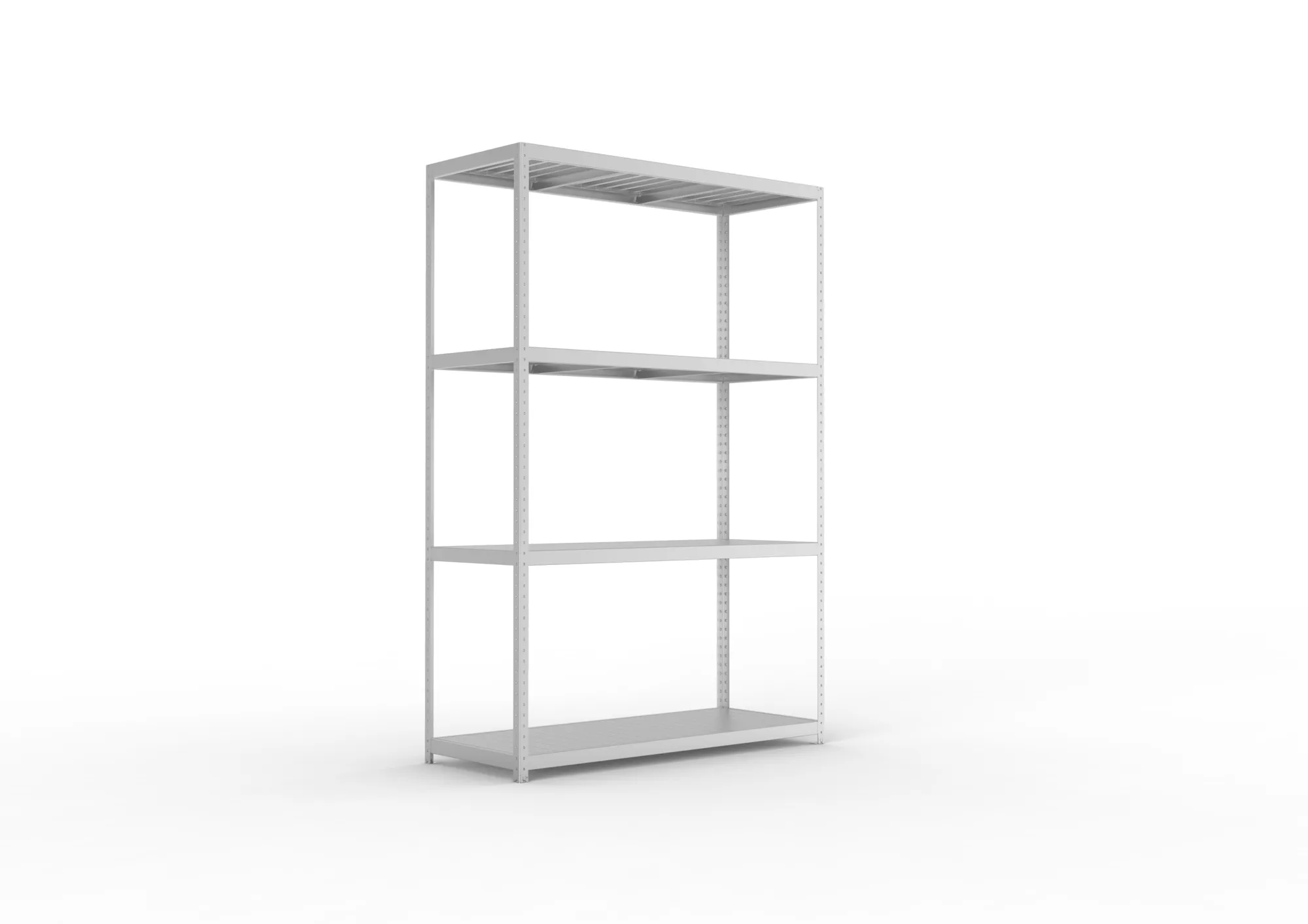 META SPEED-RACK, Weitspannregal, 2970 x 2000 x 800 mm, Fachlast 500 kg, Stahlpaneelböden, 4 Ebenen – Ansicht in Blickhöhe