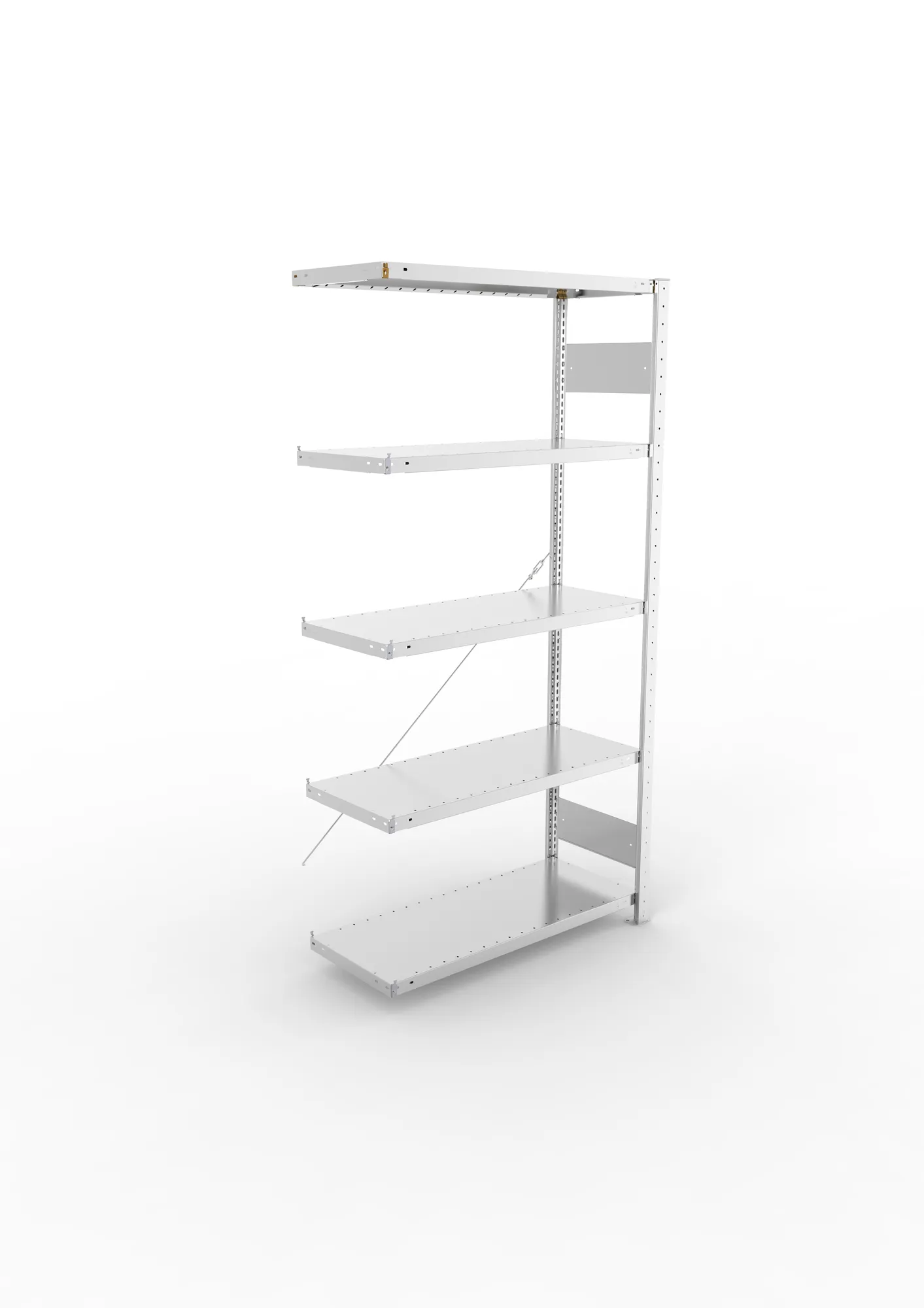 META CLIP S3, Fachbodenregal, Anbauregal, 2000 x 1000 x 400 mm, Fachlast 230 kg, 5 Ebenen, verzinkt – Ansicht von oben