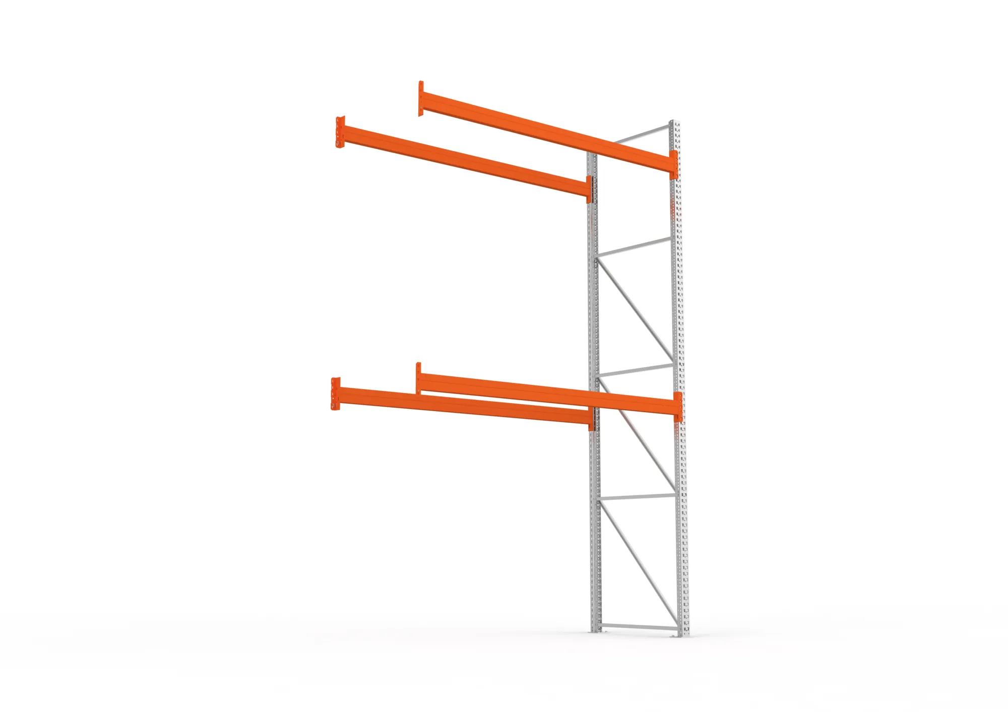 META MULTIPAL, Palettenregal, Anbauregal, 4400 x 2700 x 1100 mm, Fachlast 960 kg, 3 Ebenen, 9 Paletten, verzinkt – Ansicht von unten