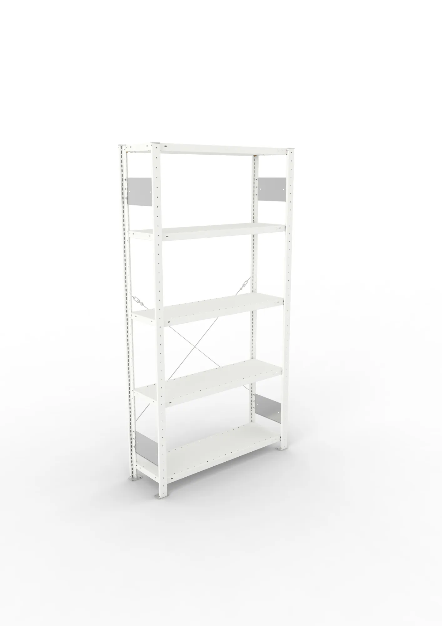 META CLIP S3, Fachbodenregal, Grundregal, 2000 x 1000 x 300 mm, Fachlast 150 kg, 5 Ebenen, RAL 7035 – Ansicht von oben
