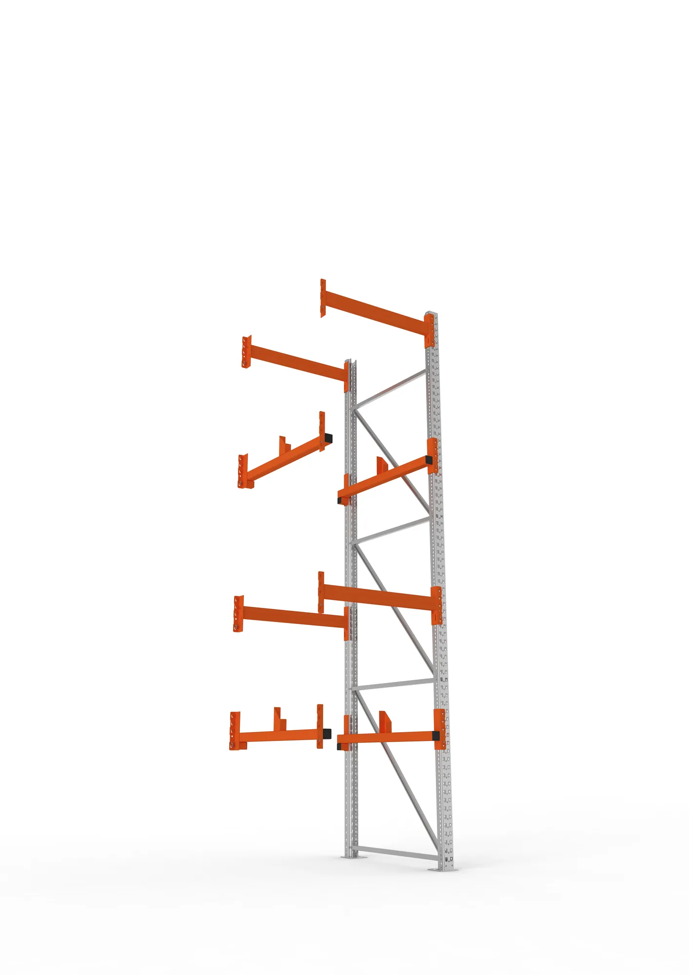 META MULTIPAL, Kabeltrommelregal, Anbauregal, 3800 x 900 x 1100 mm, Feldlast 4000 kg, 2 Ebenen, Typ 1, verzinkt – Ansicht von unten