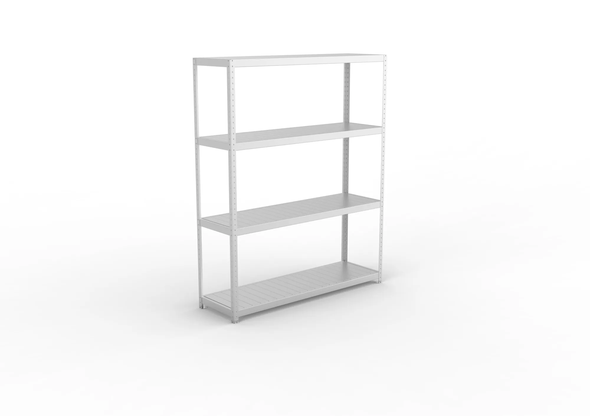 META SPEED-RACK, Weitspannregal, 2470 x 2000 x 600 mm, Fachlast 500 kg, Stahlpaneelböden, 4 Ebenen – Ansicht von oben