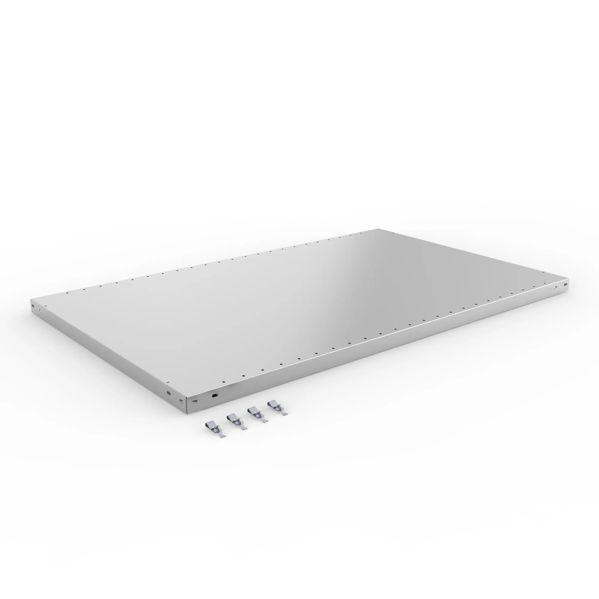 META CLIP, Zusatz-Fachboden, 1300 x 800 mm, 230 kg, verzinkt – Ansicht in Blickhöhe