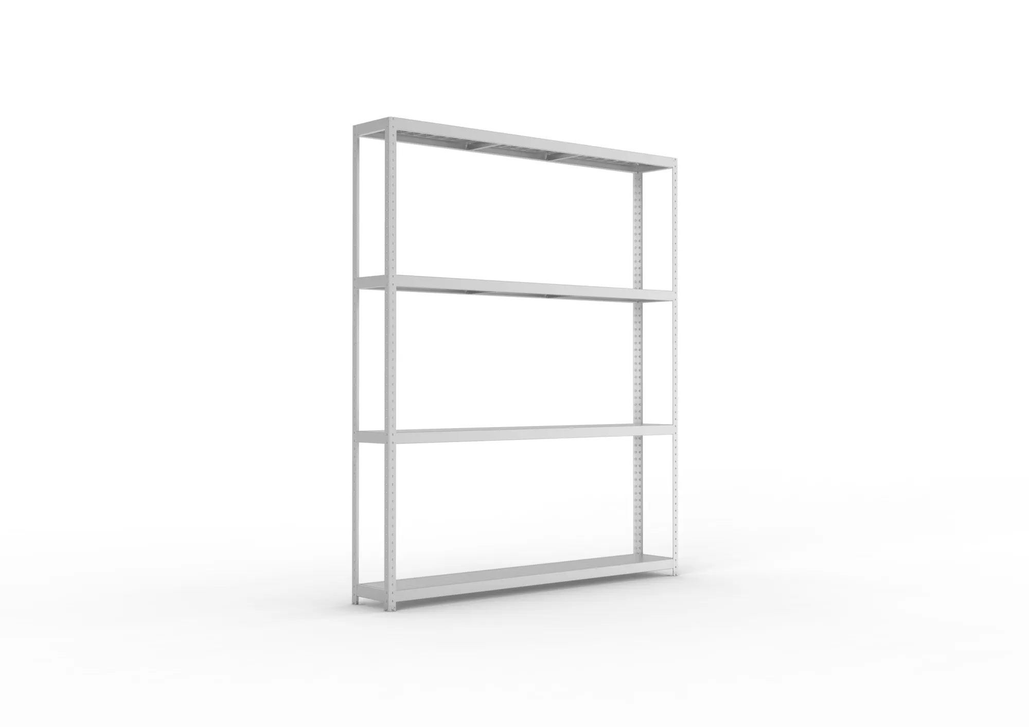 META SPEED-RACK, Weitspannregal, 2970 x 2500 x 400 mm, Fachlast 400 kg, Stahlpaneelböden, 4 Ebenen – Ansicht in Blickhöhe