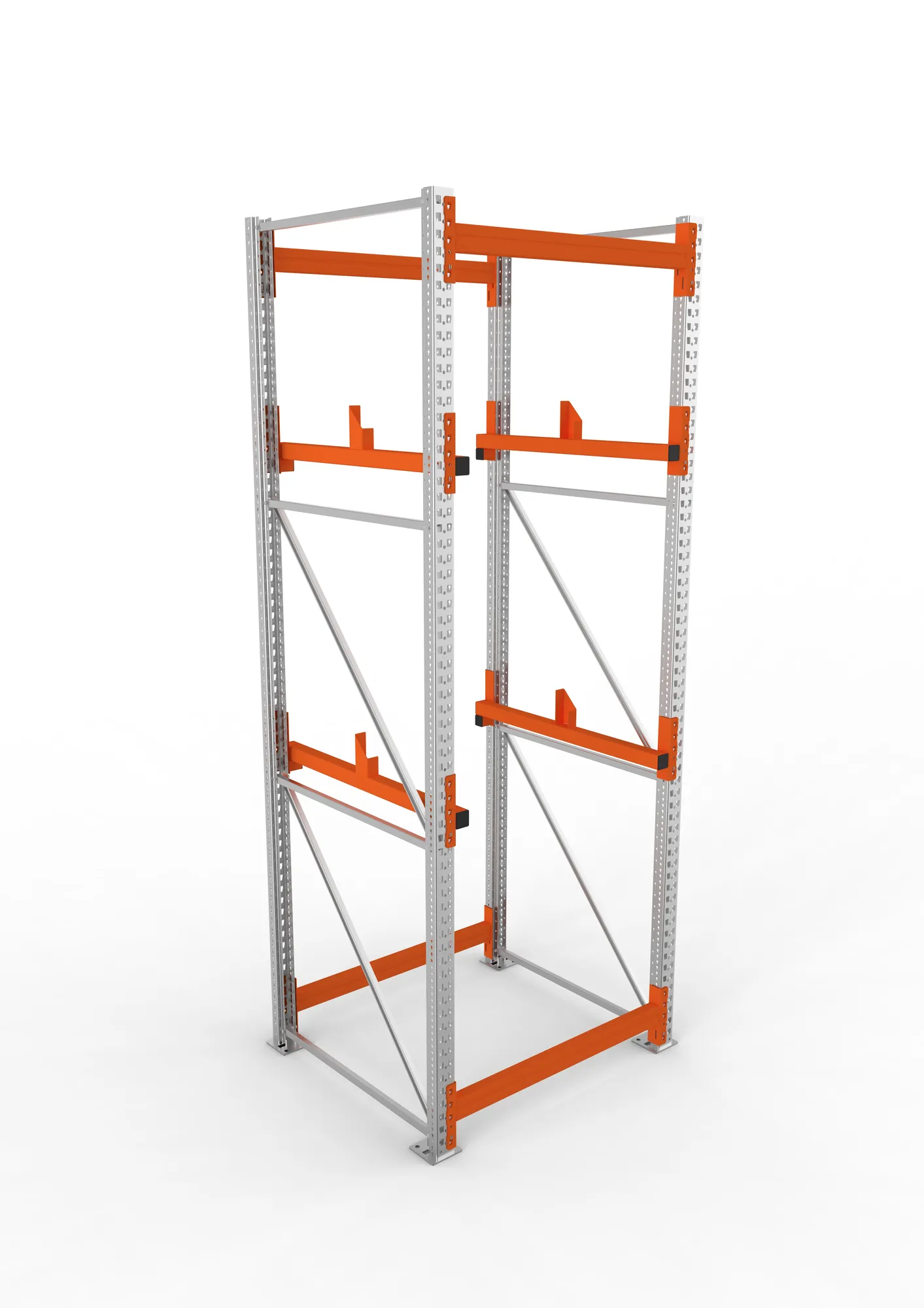 META MULTIPAL, Kabeltrommelregal, Grundregal, 3300 x 1100 x 1100 mm, Feldlast 4000 kg, 2 Ebenen, Typ 1, verzinkt – Ansicht von oben