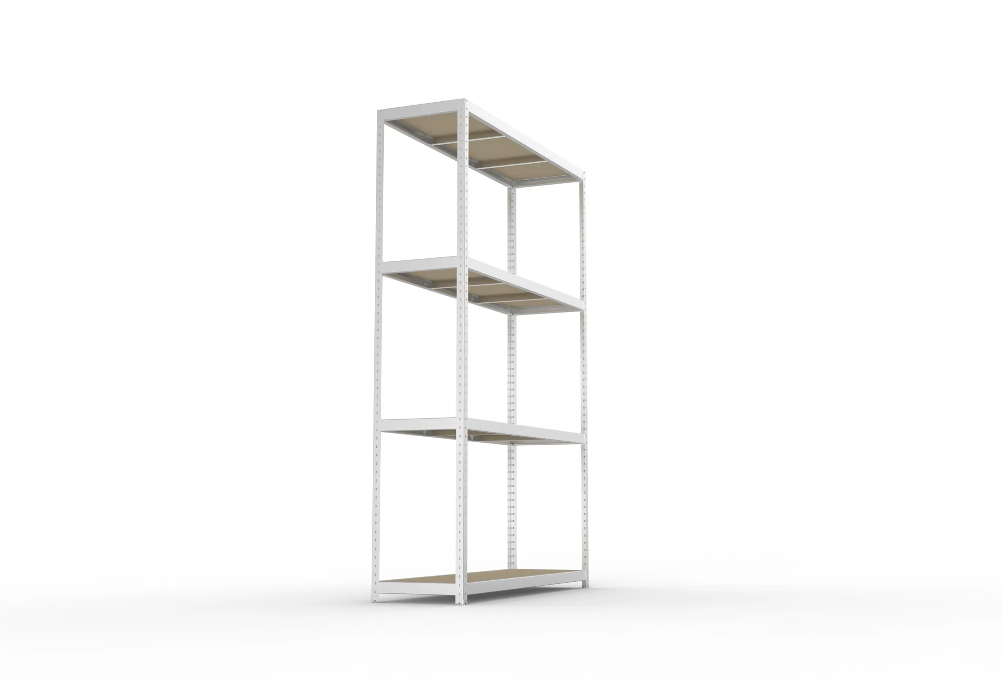 META SPEED-RACK, Weitspannregal, 2970 x 2000 x 600 mm, Fachlast 500 kg, Spanplattenböden, 4 Ebenen – Seitenansicht