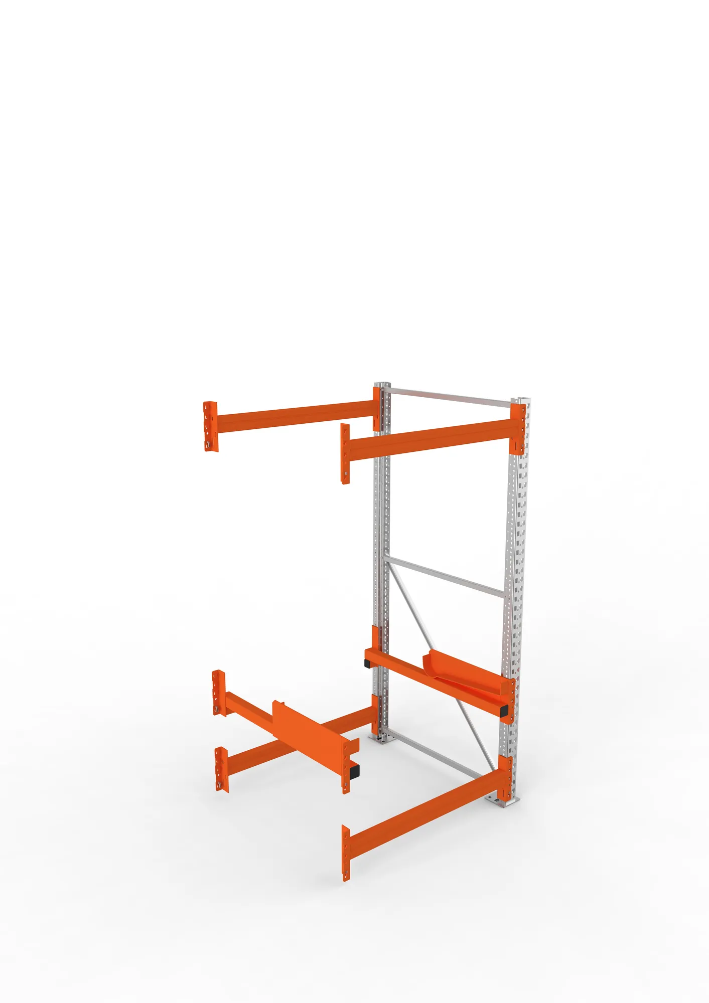 META MULTIPAL, Kabeltrommelregal, Anbauregal, 2200 x 1100 x 1100 mm, Feldlast 4000 kg, 2 Ebenen, Typ 2, verzinkt – Ansicht von oben