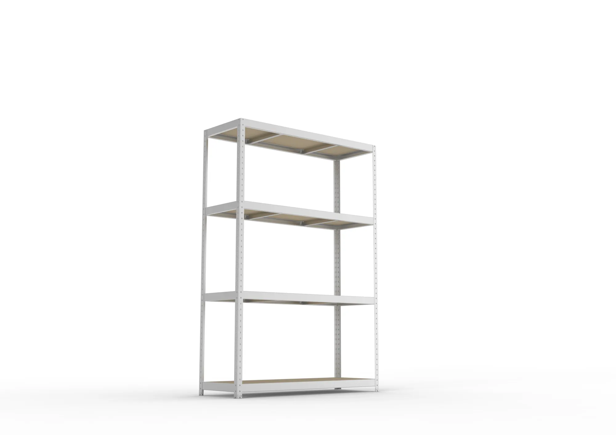 META SPEED-RACK, Weitspannregal, 2470 x 1700 x 600 mm, Fachlast 500 kg, Spanplattenböden, 4 Ebenen – Ansicht von unten