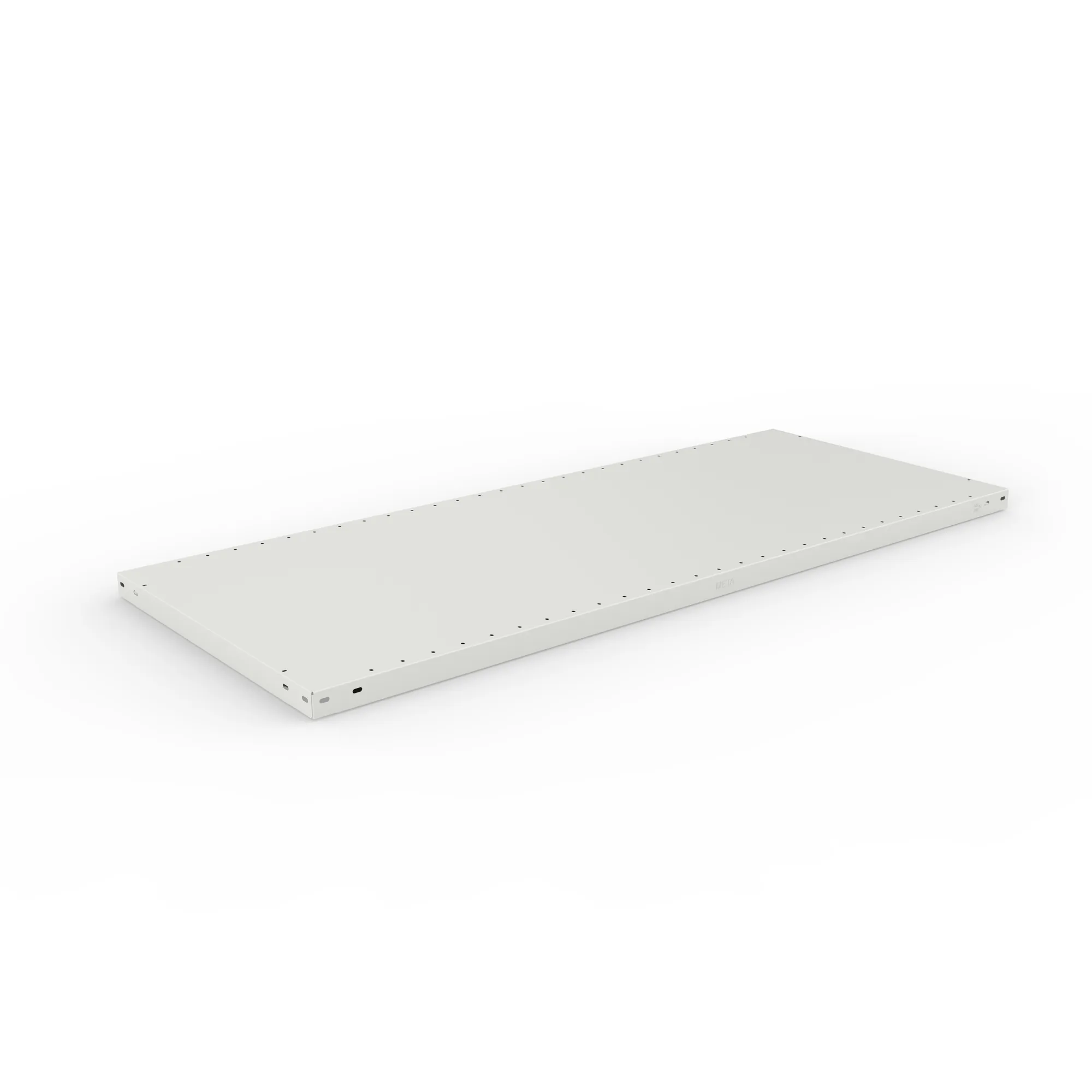 META CLIP, Fachboden MS200, 1500 x 600 mm, RAL 7035 – Ansicht in Blickhöhe