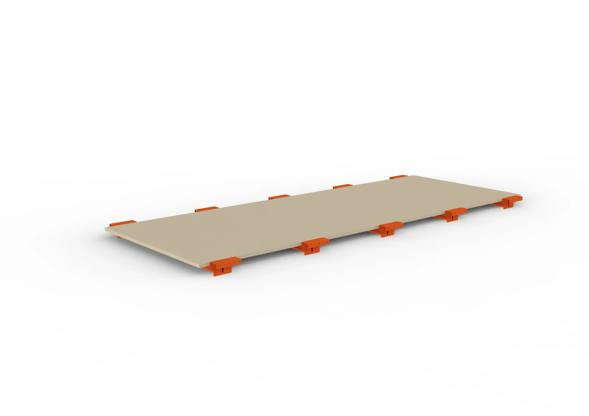 META MULTIPAL, Zusatzboden Spanplatte 19 mm, 2700 x 1100 mm, mit Tiefenauflage – Ansicht in Blickhöhe