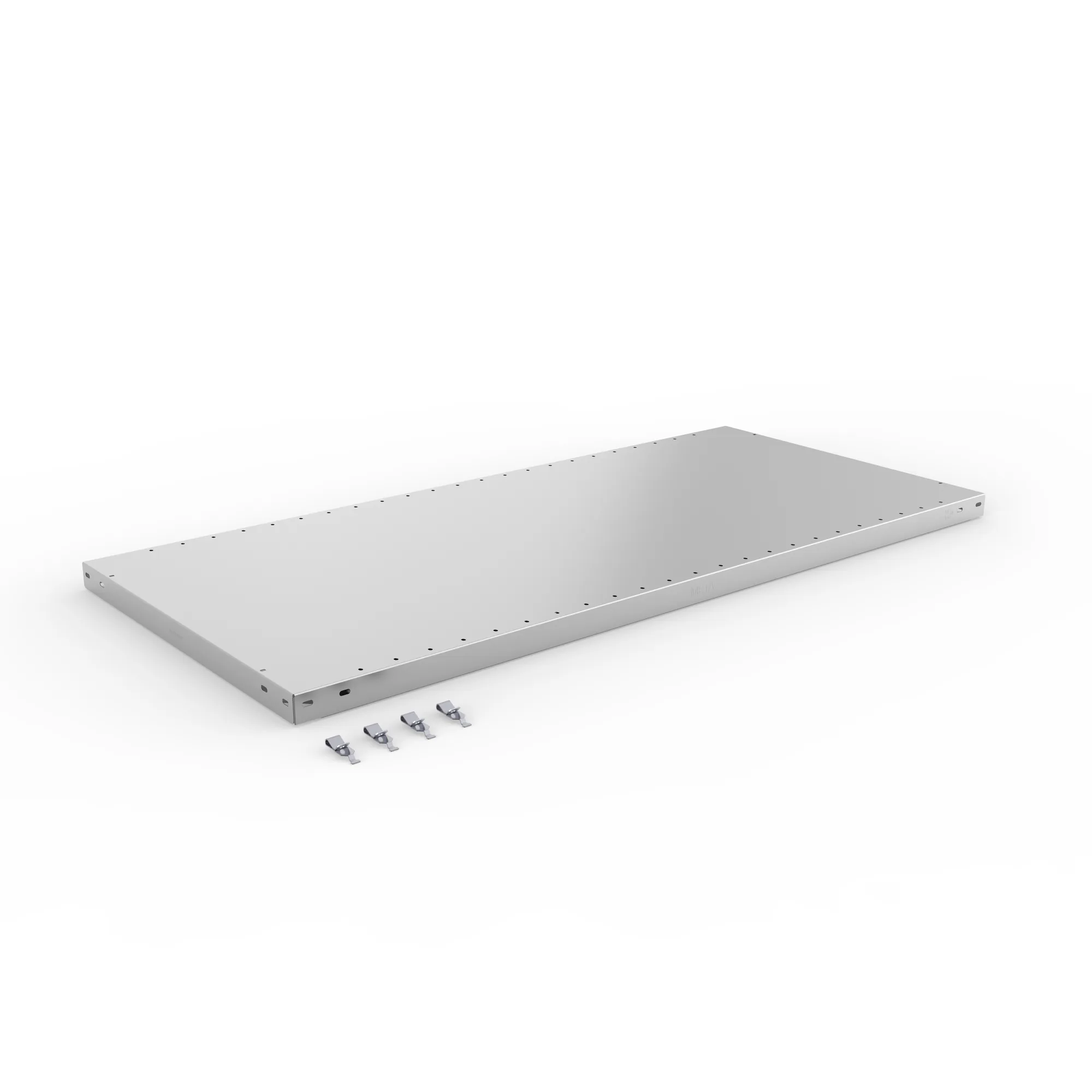 META CLIP, Zusatz-Fachboden, 1300 x 600 mm, 150 kg, verzinkt – Ansicht in Blickhöhe