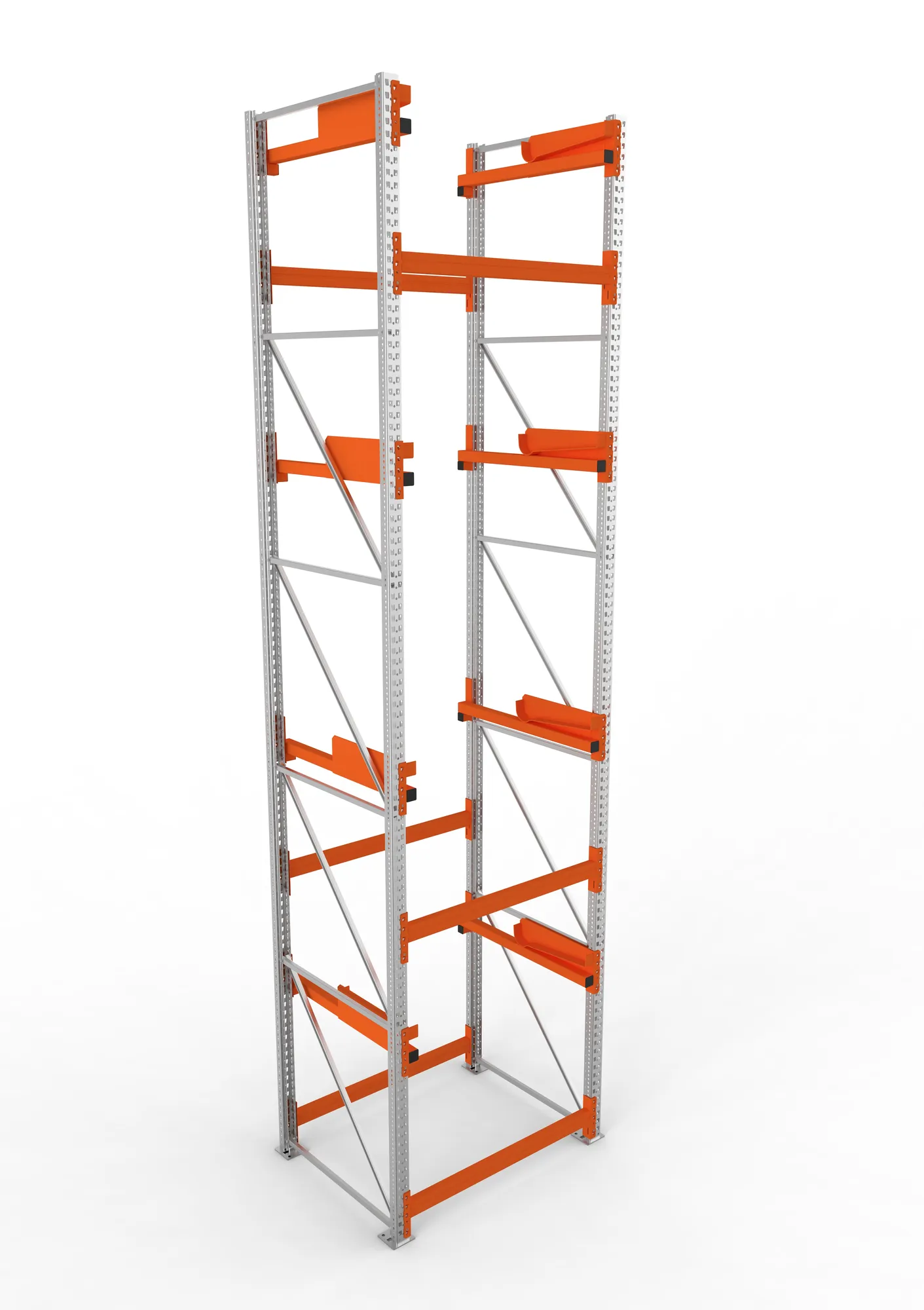 META MULTIPAL, Kabeltrommelregal, Anbauregal, 5500 x 1100 x 1100 mm, Feldlast 5500 kg, 4 Ebenen, Typ 2, verzinkt – Ansicht von oben