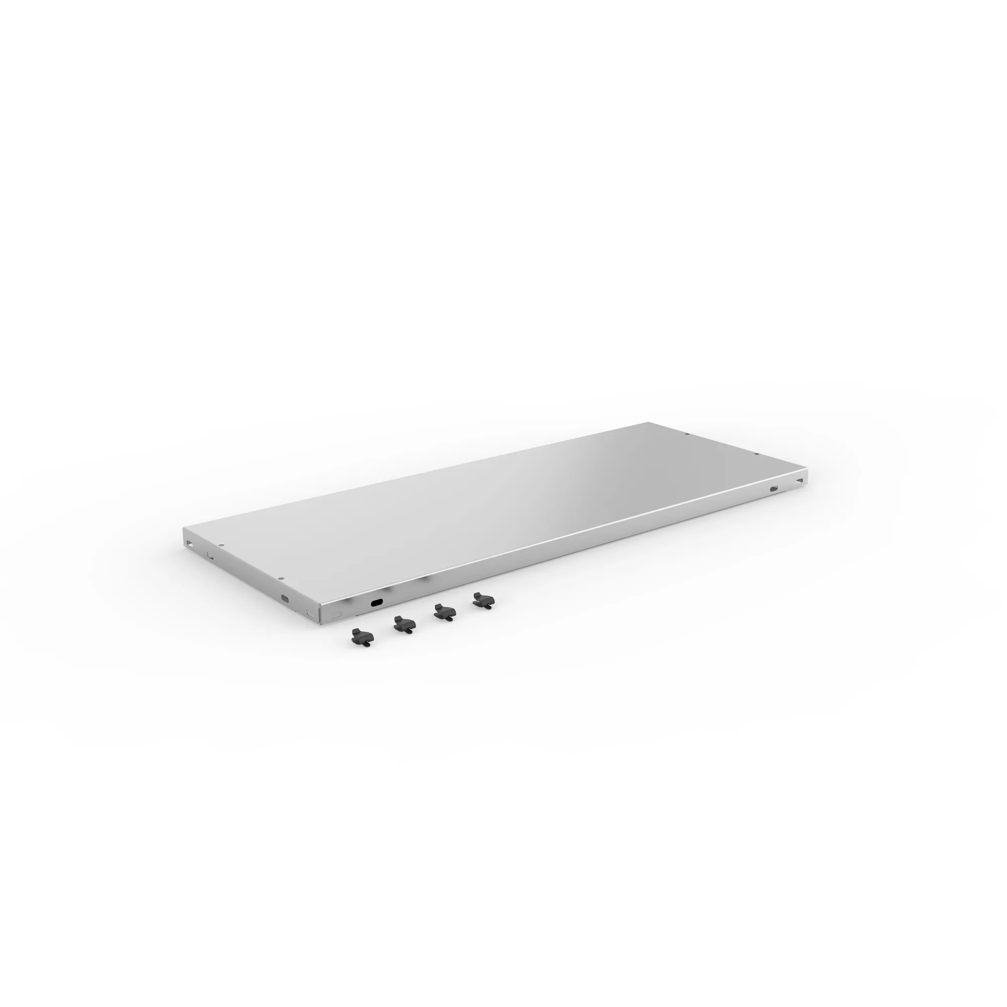 META CLIP COMPACT, Abdeckboden, 750 x 300 mm, verzinkt, mit Fachbodenträgern – Ansicht in Blickhöhe