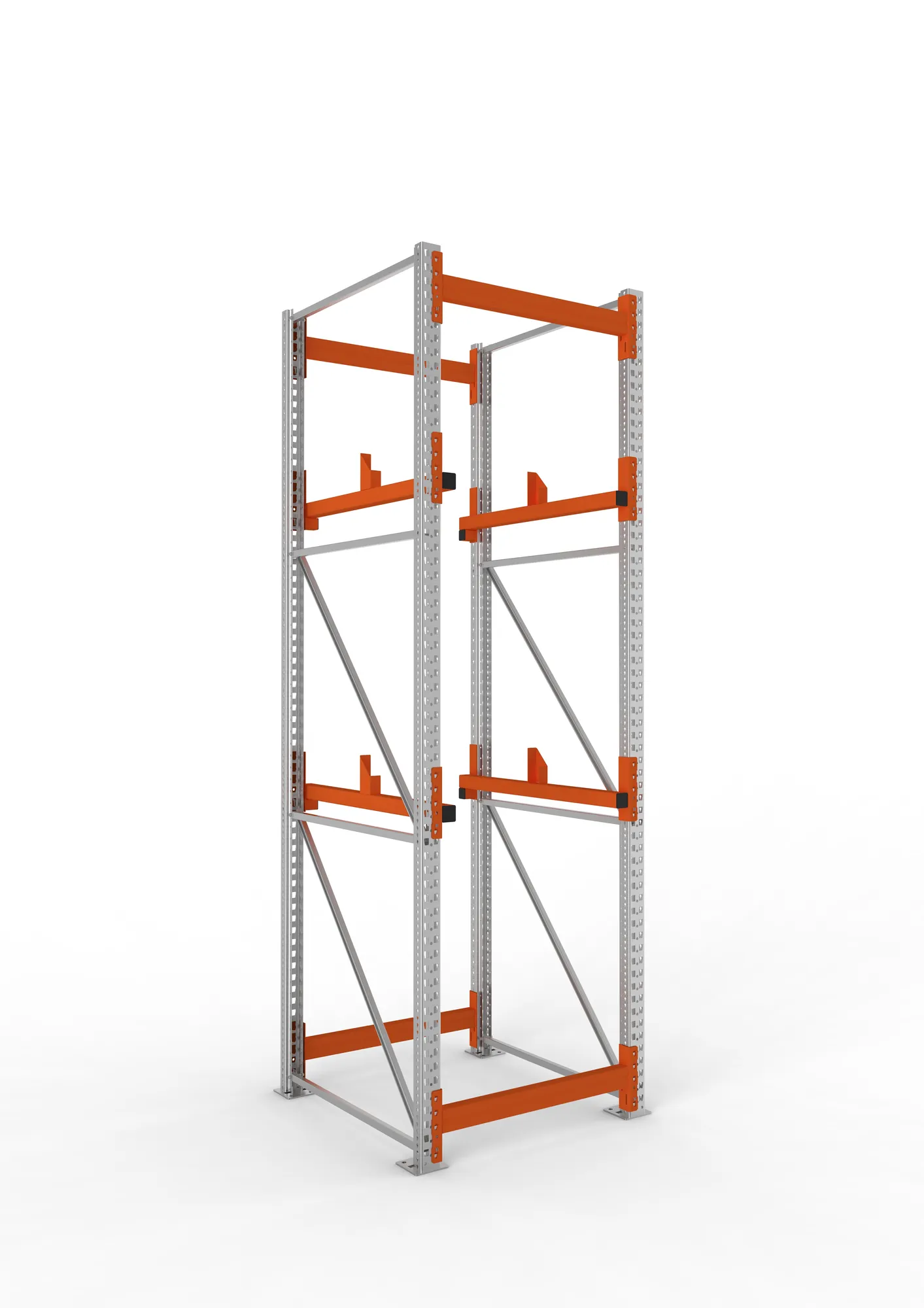 META MULTIPAL, Kabeltrommelregal, Grundregal, 3300 x 900 x 1100 mm, Feldlast 4000 kg, 2 Ebenen, Typ 1, verzinkt – Ansicht in Blickhöhe